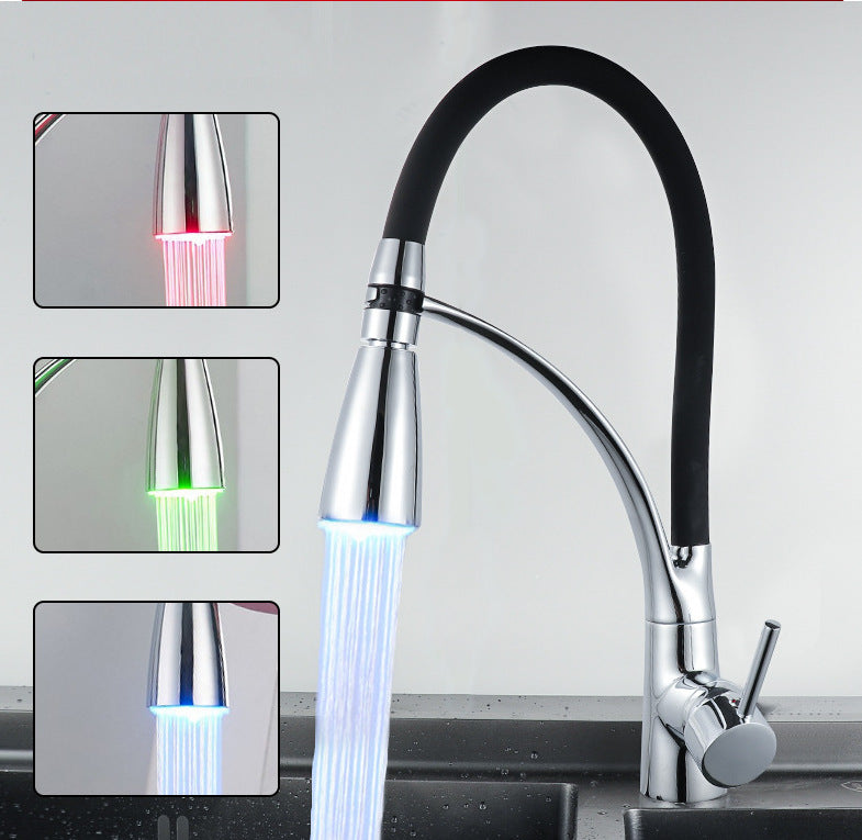 Kitchen faucet with cold tropical lamp.