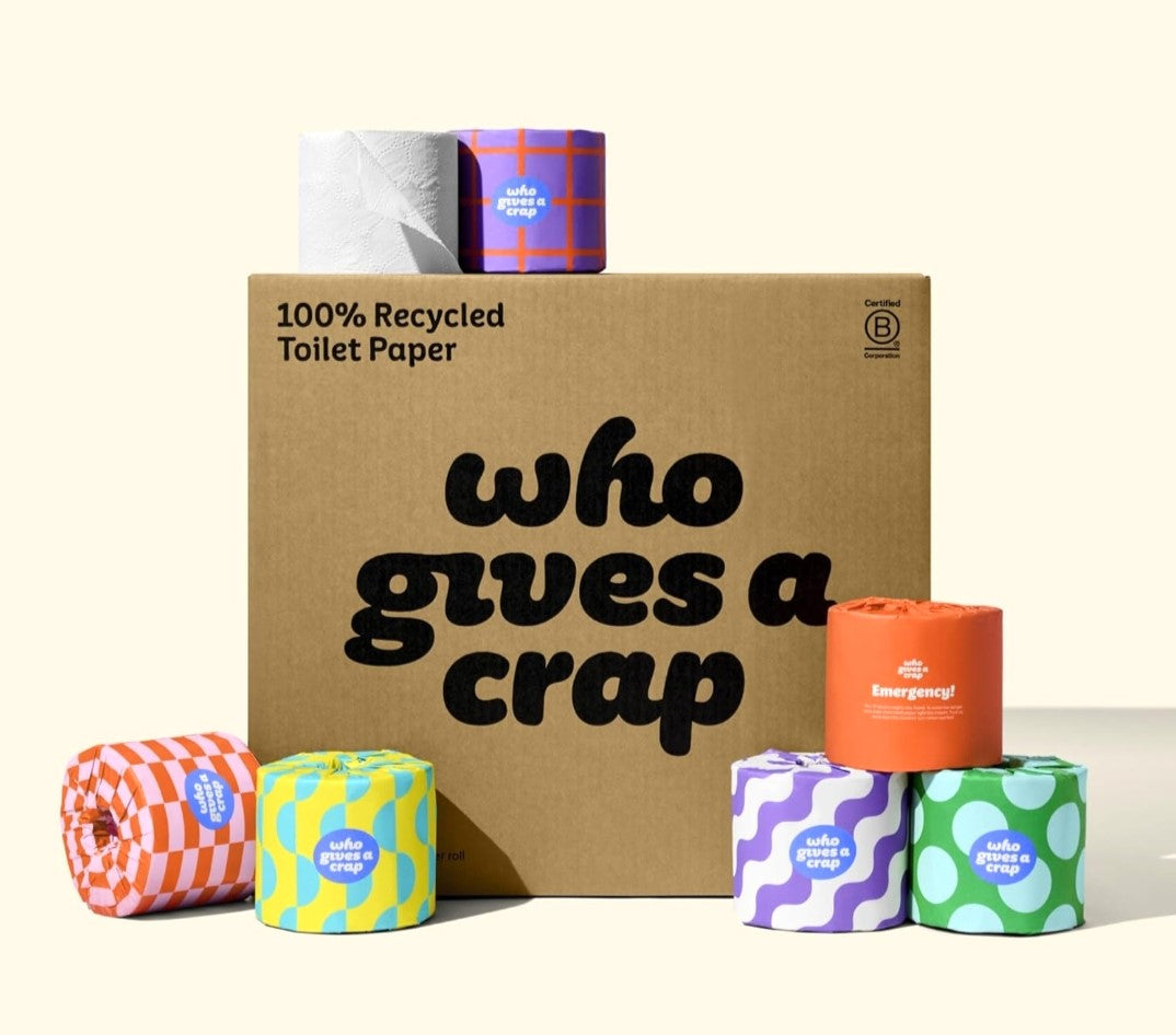 WHO GIVESA CRAP. 100% Recycled Toilet Roll Box of 48. Make an eco-conscious decision today.