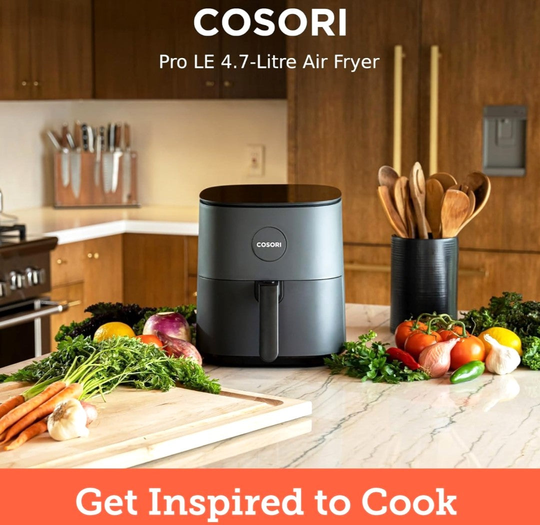 COSORI AIR FRYER 4,7 L. 9 in 1. Cripser Plate Not Included. Discover the convenience of the COSORI Air Fryer and start cooking healthier meals today.