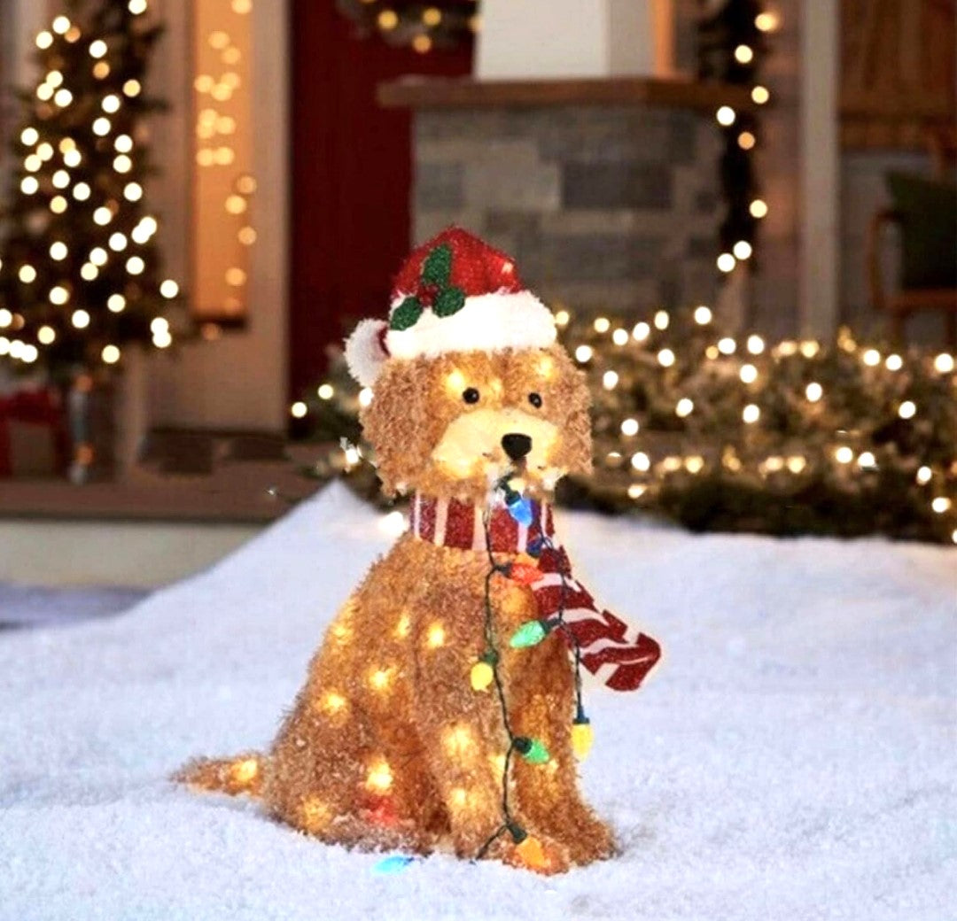 Dog Festive Outdoor Garden Puppy Floor Lights.