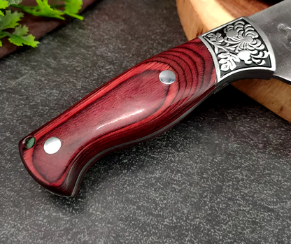 High Chromium Carbon Stainless Steel Kitchen Knife Solid Wood Handle