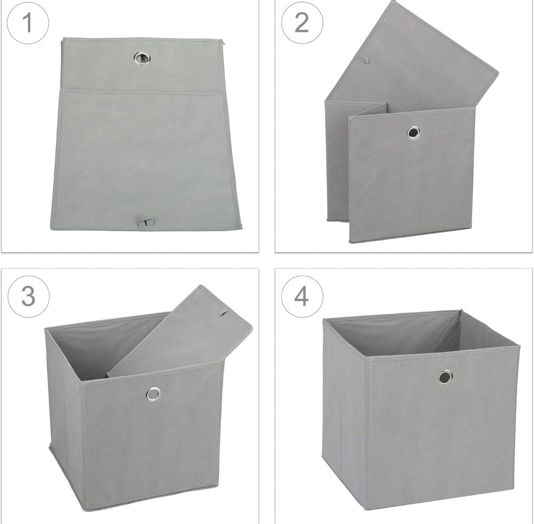 Grey 2 pc Foldable Storage Cube. Maximize your space and declutter with the Grey 2-Piece Foldable Storage Cube Set.