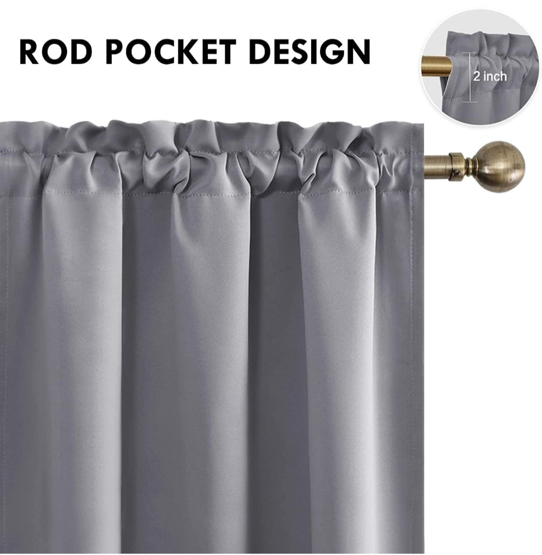 Rod Pocket Blackout Curtains. 2 Panels. Enhance your room’s comfort and style with these Rod Pocket Blackout Curtains.