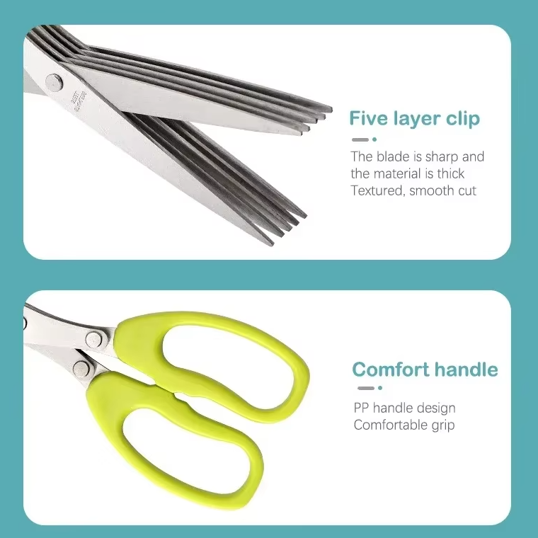 Multi-Purpose Stainless Steel Five-Layer Scissors