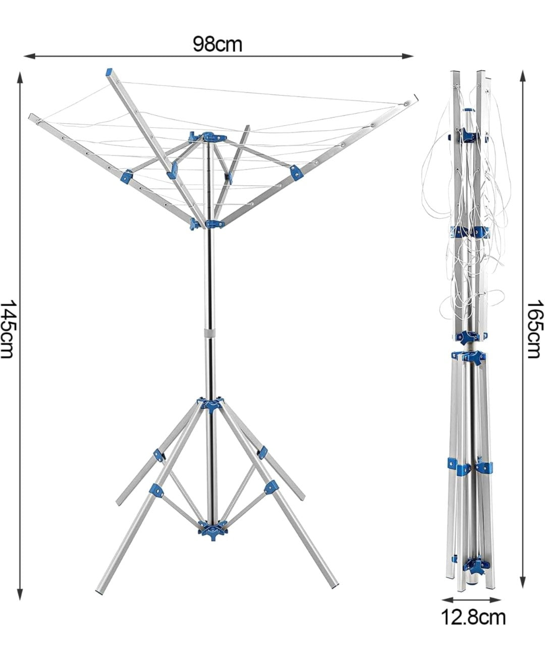 Clothes Airer Portable Rotary Washing Line. 4 Arms. Upgrade your laundry routine with this portable rotary washing line.