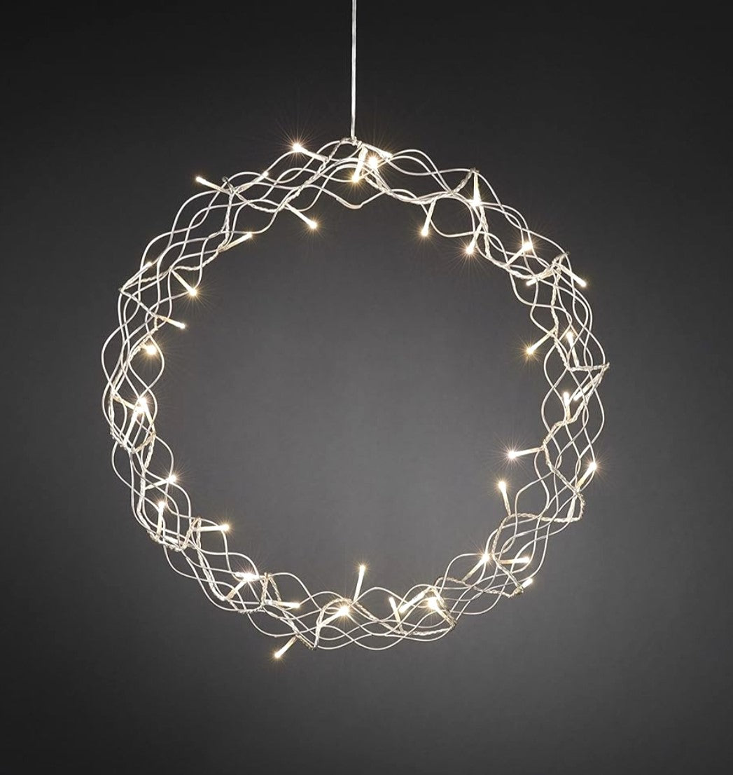 White Metal Led Decoration Wreath Warm White. Add a touch of elegance to your home with the White Metal LED Wreath.