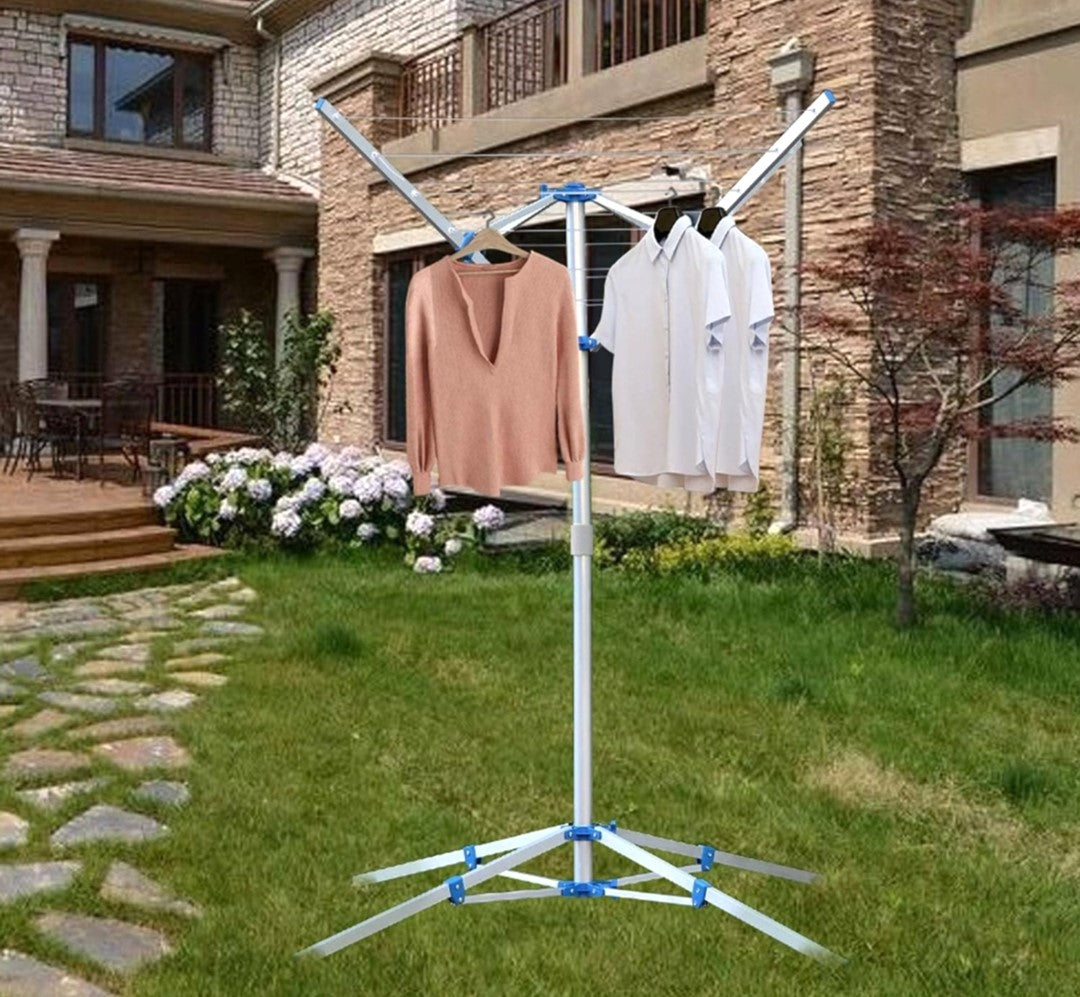 Clothes Airer Portable Rotary Washing Line. 4 Arms. Upgrade your laundry routine with this portable rotary washing line.