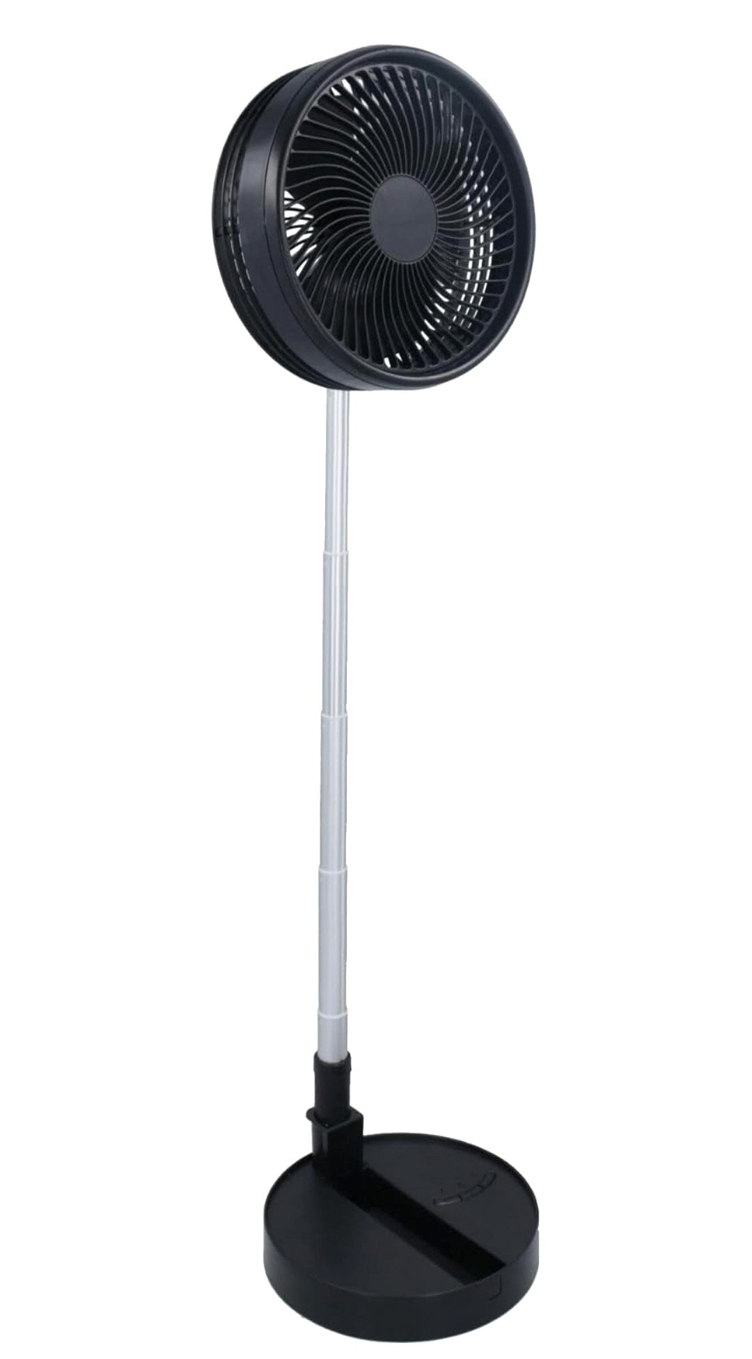 B&H Telescopic Folding Fan. Black. Order yours today for comfort on demand!