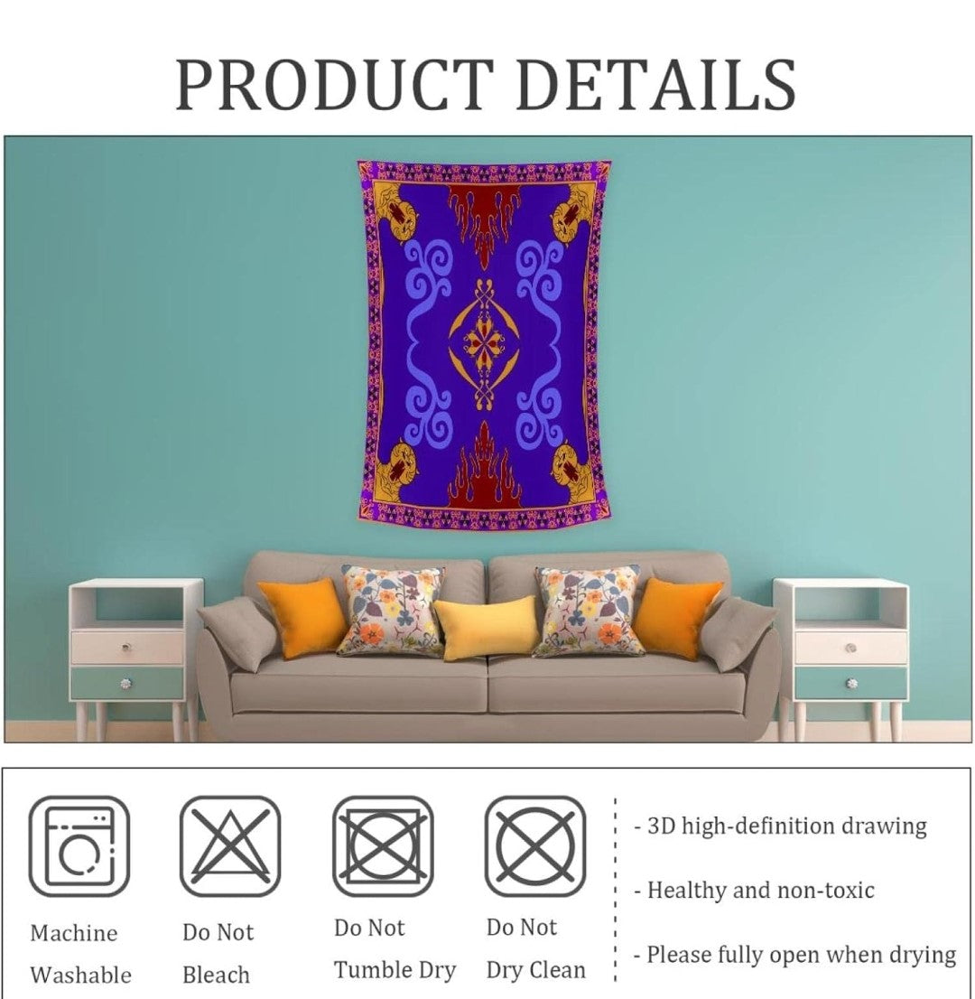 Aladdins Wall Hanging Home Decoration. Order Today – Bring this beautiful tapestry into your home and let your imagination soar.