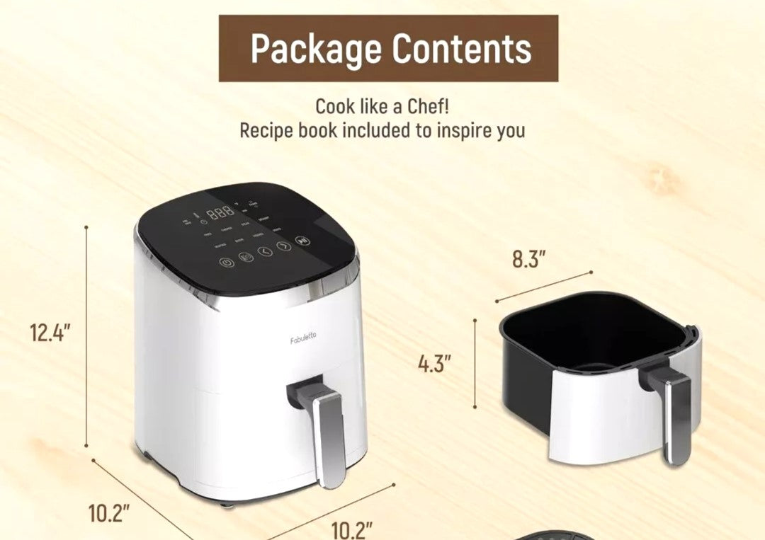 FABULETTA Air Fryer 4 L. 1680 W. White. Revolutionize your cooking with the FABULETTA 4L Air Fryer.