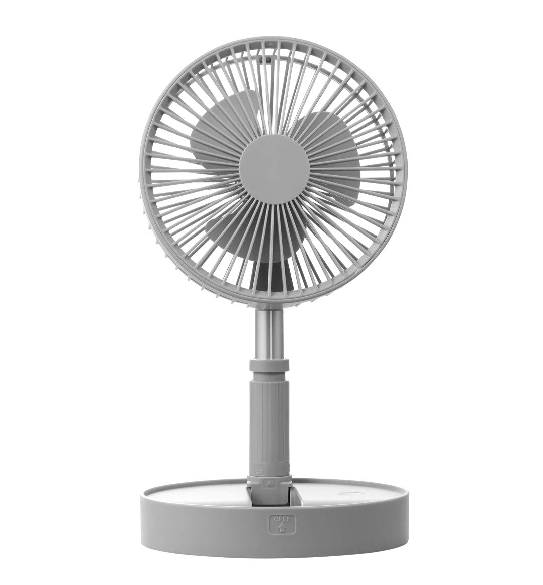 B&H Telescopic Folding Fan. Grey. Beat the heat and enjoy portable comfort with the B&H Telescopic Folding Fan.