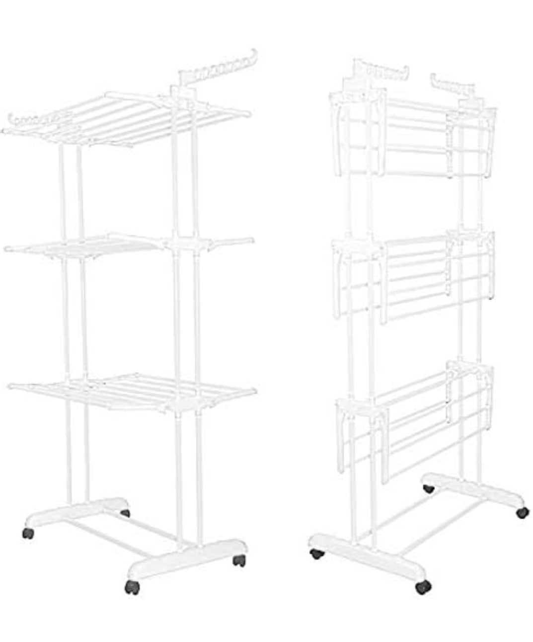 3 Tier Upright Clothes Drying Rack. White. Simplify your laundry routine with the 3 Tier Clothes Drying Rack.