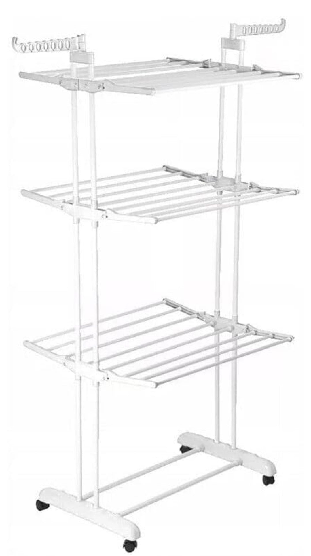 3 Tier Upright Clothes Drying Rack. White. Simplify your laundry routine with the 3 Tier Clothes Drying Rack.