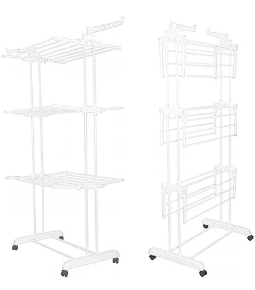 3 Tier Upright Clothes Drying Rack. White. Simplify your laundry routine with the 3 Tier Clothes Drying Rack.