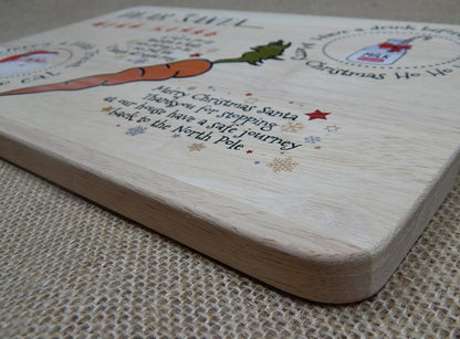 Solid Wooden Santa Treat Plate , Platter Board.