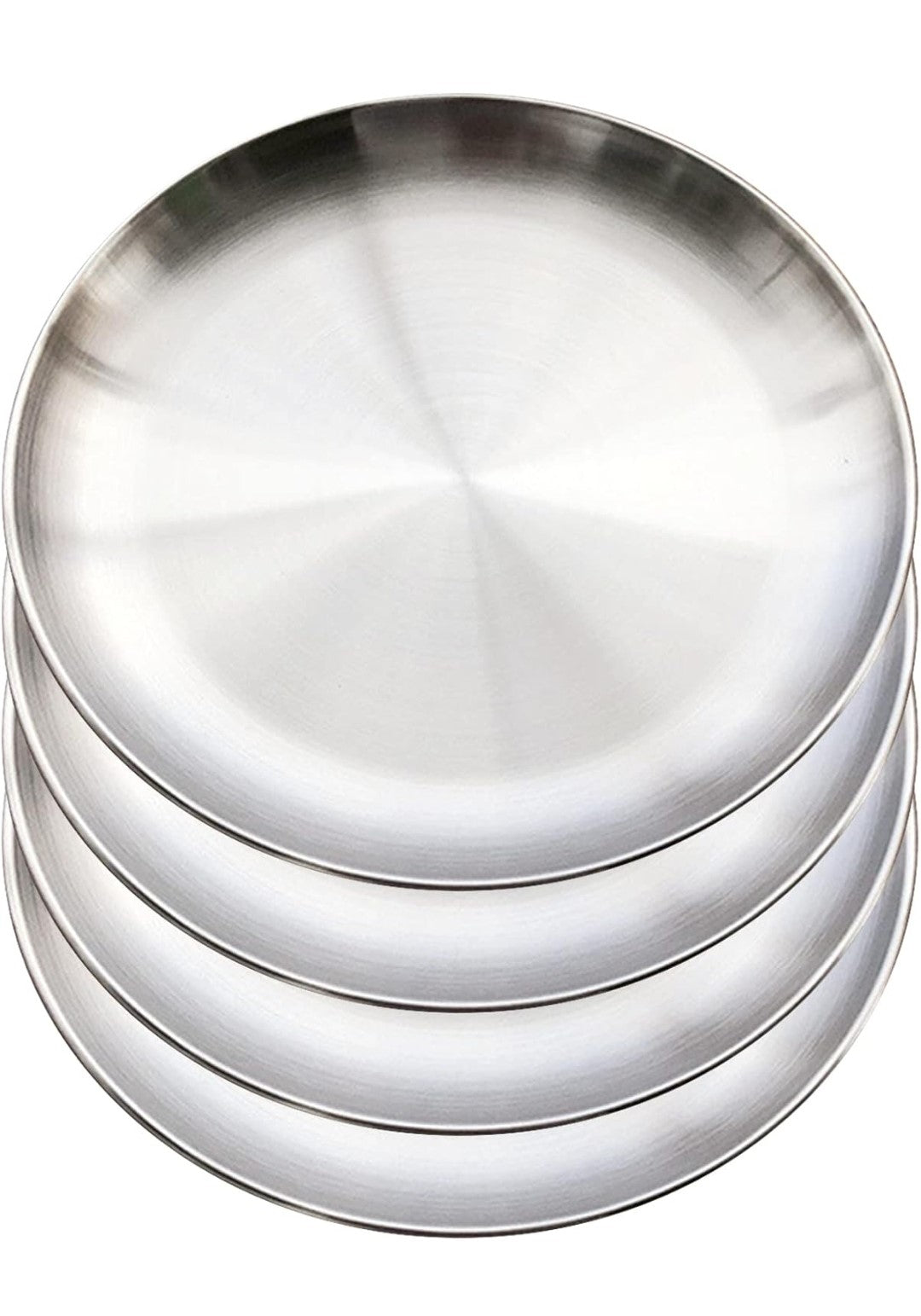 XIACIBDUS 4 pcs Stainless Steel Dinner Plates Set. Enjoy the benefits of unbreakable, easy-to-clean dinnerware that’s perfect for any occasion.