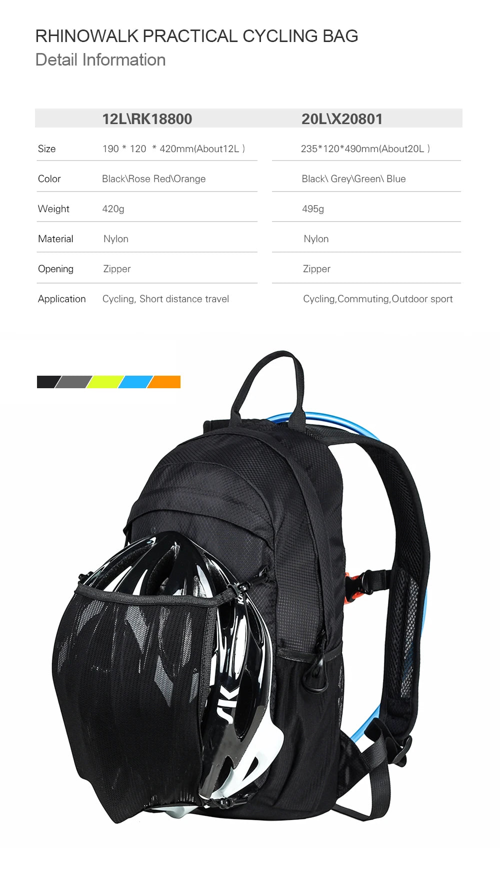 Rhinowalk High-Capacity Bicycle Backpack