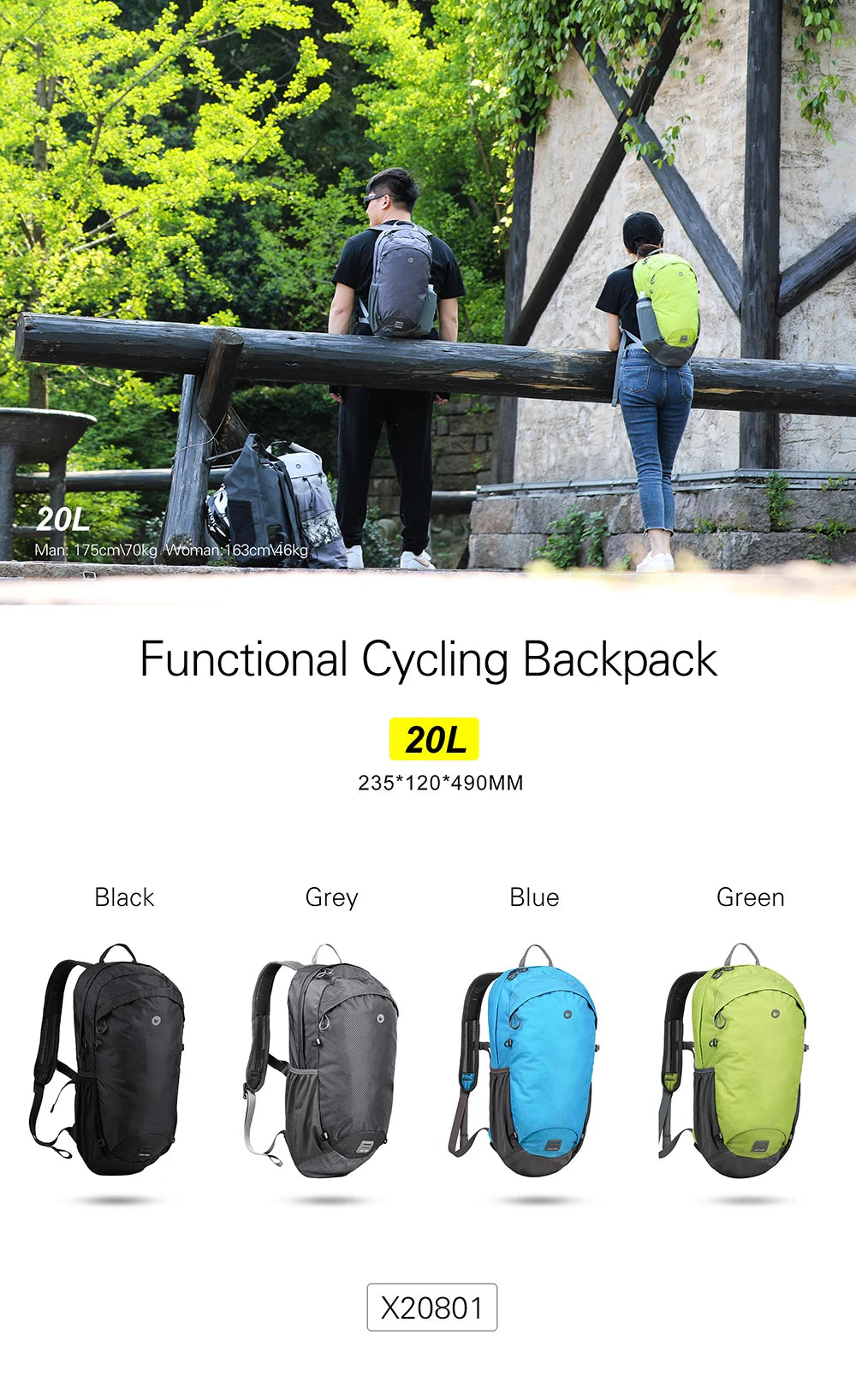 Rhinowalk High-Capacity Bicycle Backpack