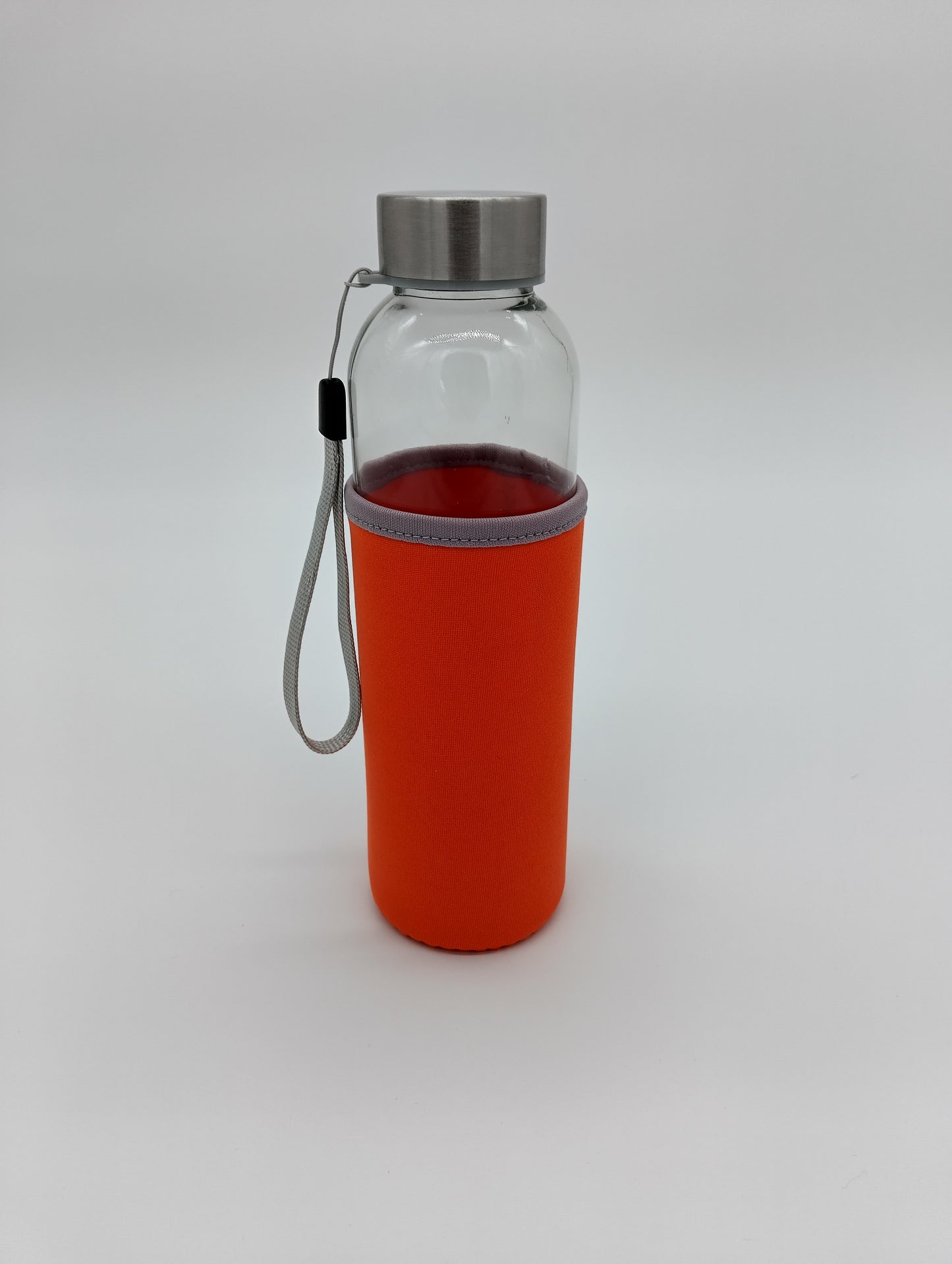 Glass Drinking Bottle. 420ml. Hydrate in style with this Clear Glass Drinking Bottle. Perfect for gym, office, or travel