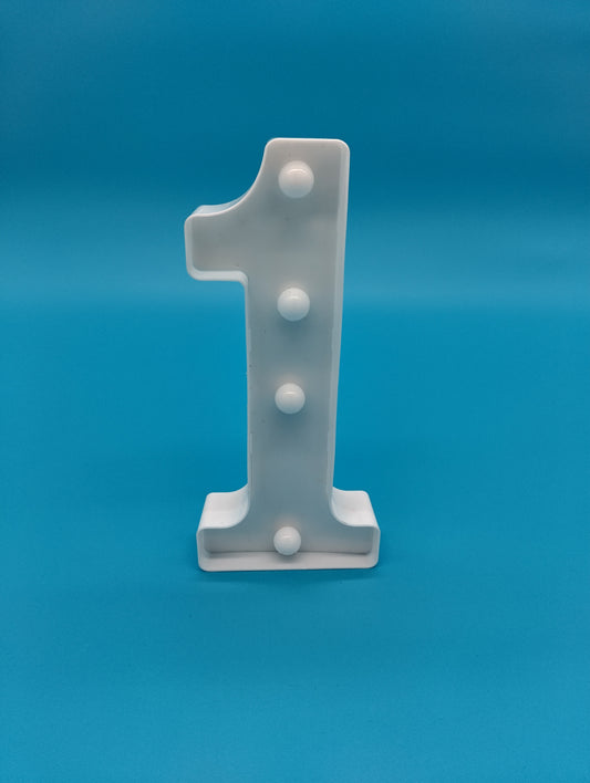 1 pc. Decorative Night Light. Enhance your bedroom decor and make your parties more memorable with our LED Light Sign featuring the number 1.