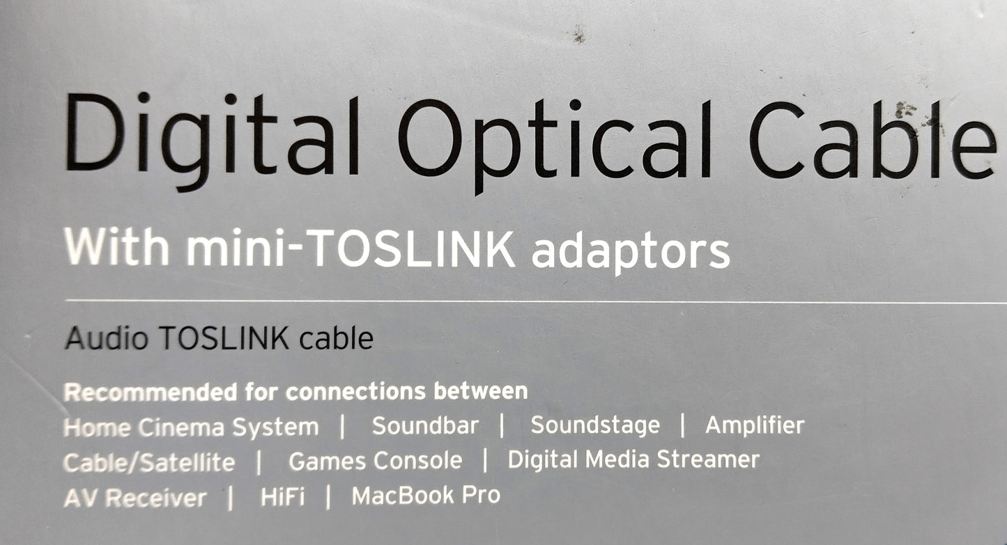 Digital Optical Cable.  Upgrade your audio setup with the Digital Optical Cable with Mini-Toslink Adapters from the Silver Series.