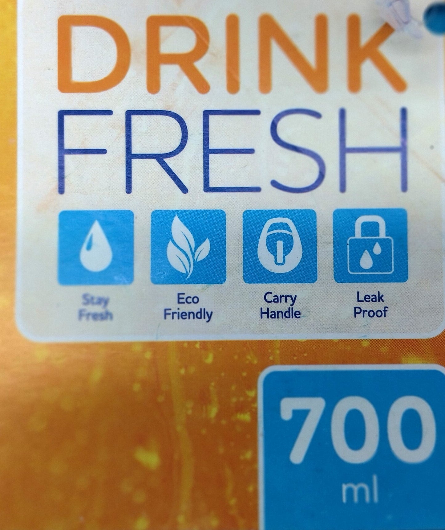 DRINK FRESH Water Bottle. 700ml. Ensure you stay hydrated and healthy with our 700ml Drinks Bottle. Perfect for all your beverage needs.