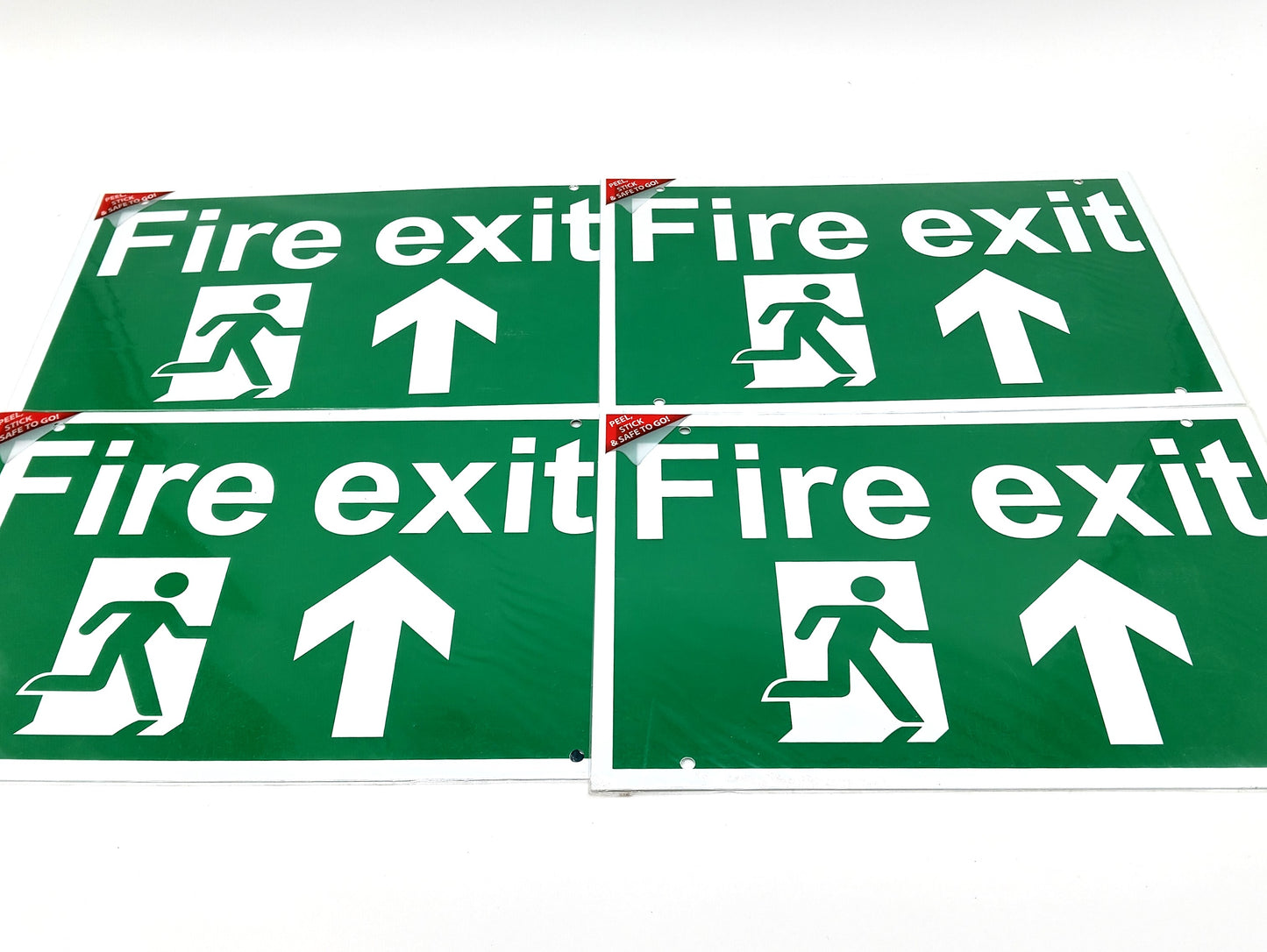 V Safety Fire Exit. 18 Pcs. These essential signs provide clear directions and enhance the safety of any environment.