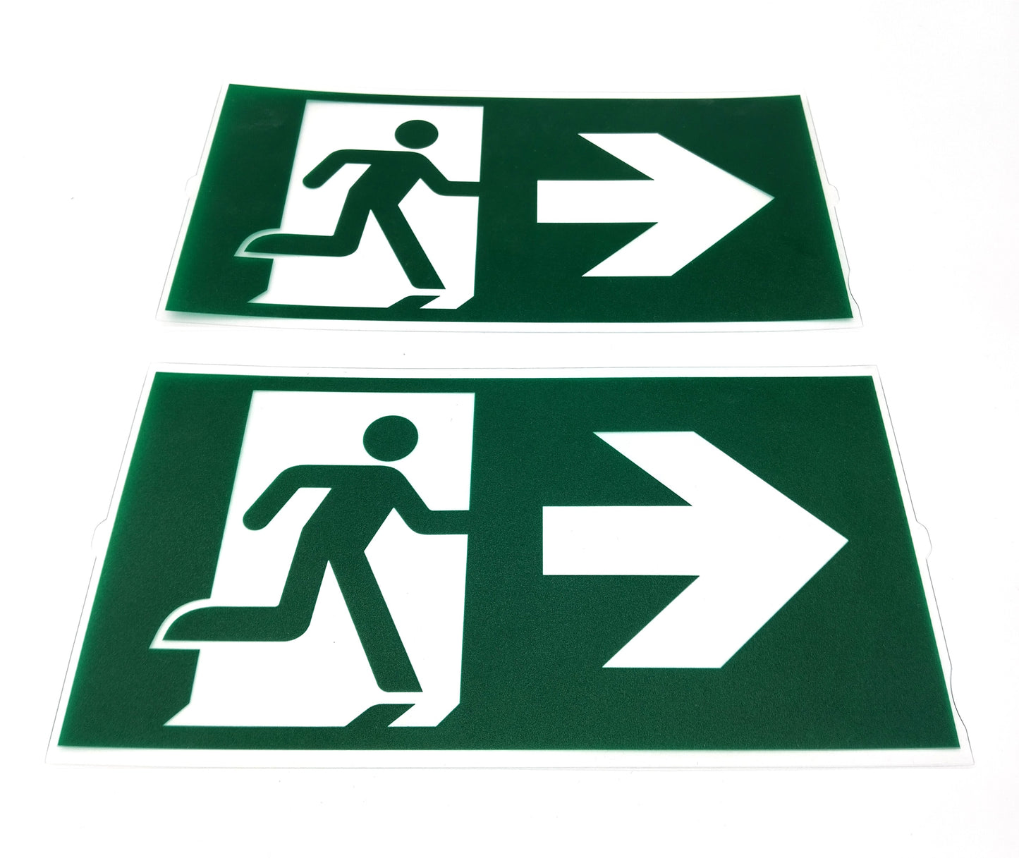 V Safety Fire Exit. 18 Pcs. These essential signs provide clear directions and enhance the safety of any environment.