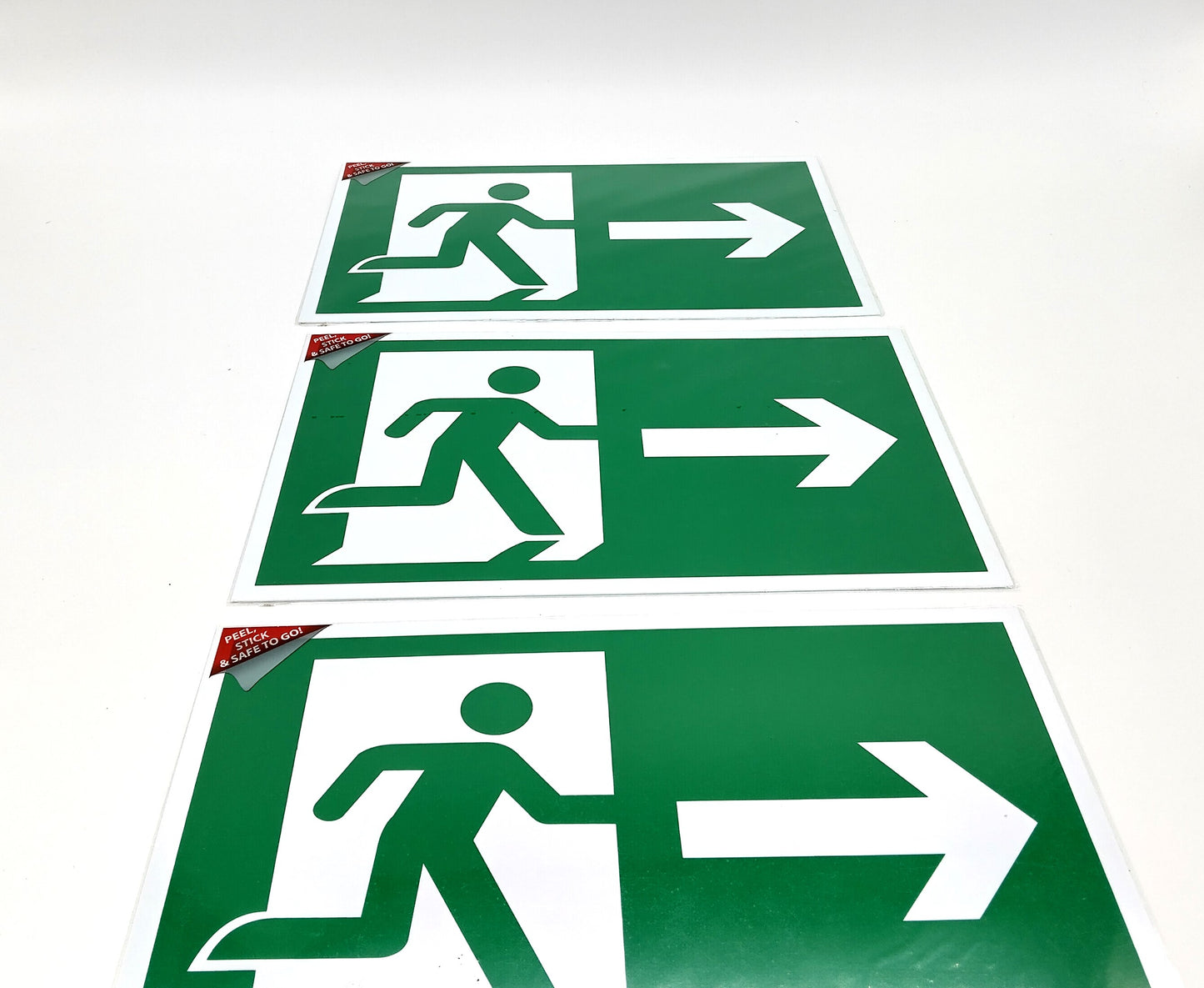 V Safety Fire Exit. 18 Pcs. These essential signs provide clear directions and enhance the safety of any environment.