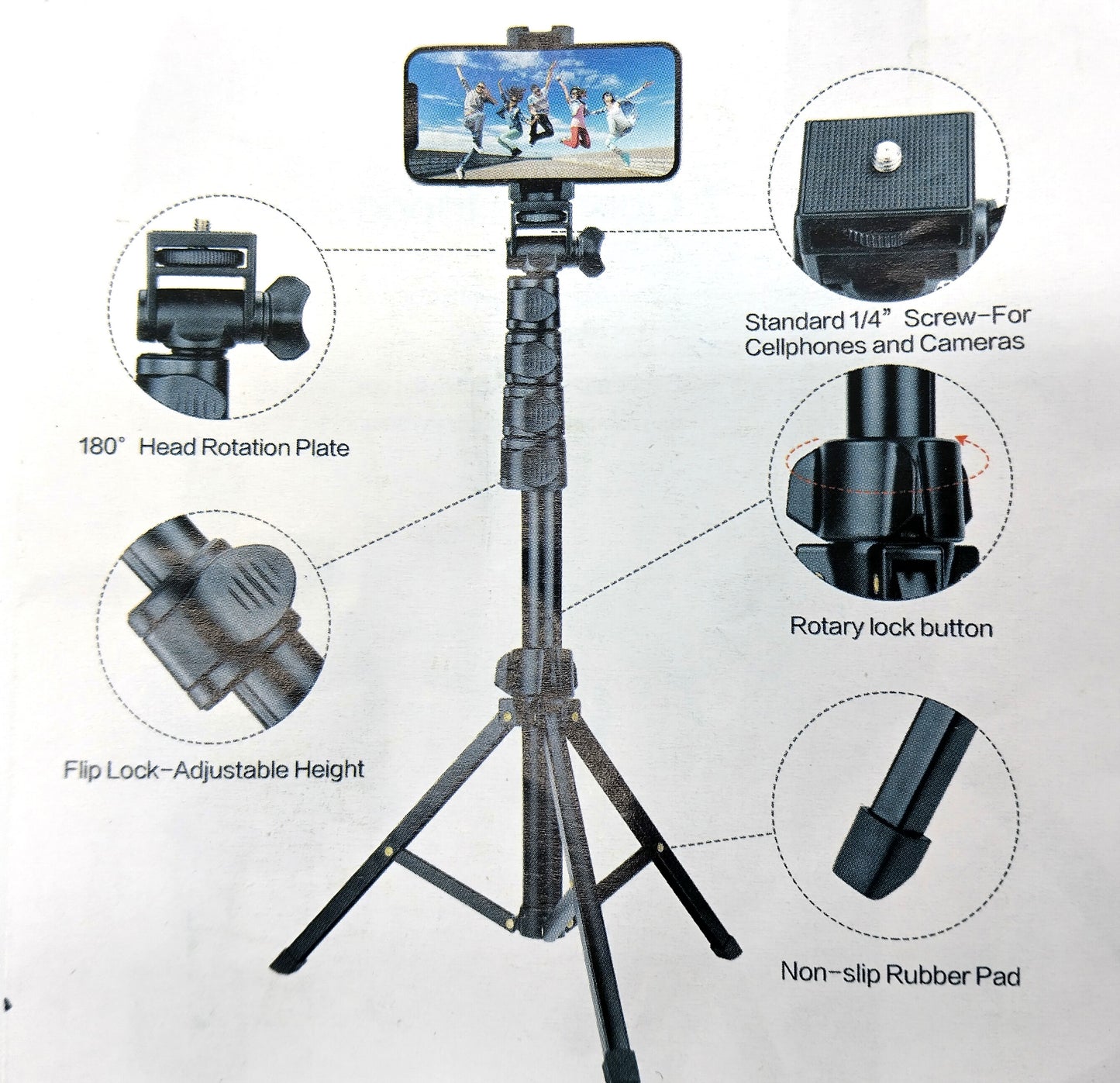 69,5 inch - 176,5cm. Mobile Phone Tripod. Elevate your mobile photography and videography with our 69.5-Inch Mobile Phone Tripod.