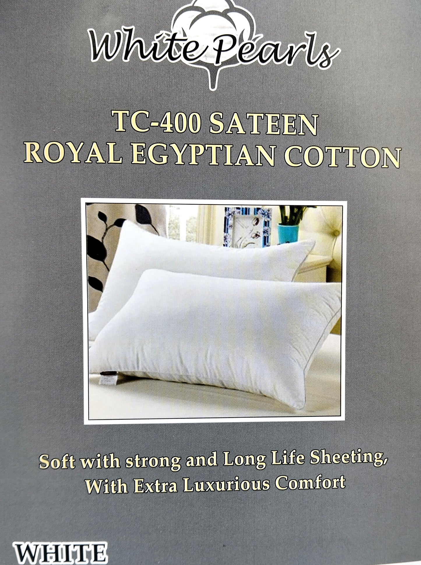 White Pillow Cases. 2 Pack. Upgrade your bedding with the luxurious feel of Royal Egyptian Cotton.