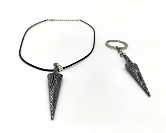 Set Necklace and Keychain.  A perfect blend of style and fandom for any Hollow Knight enthusiast.