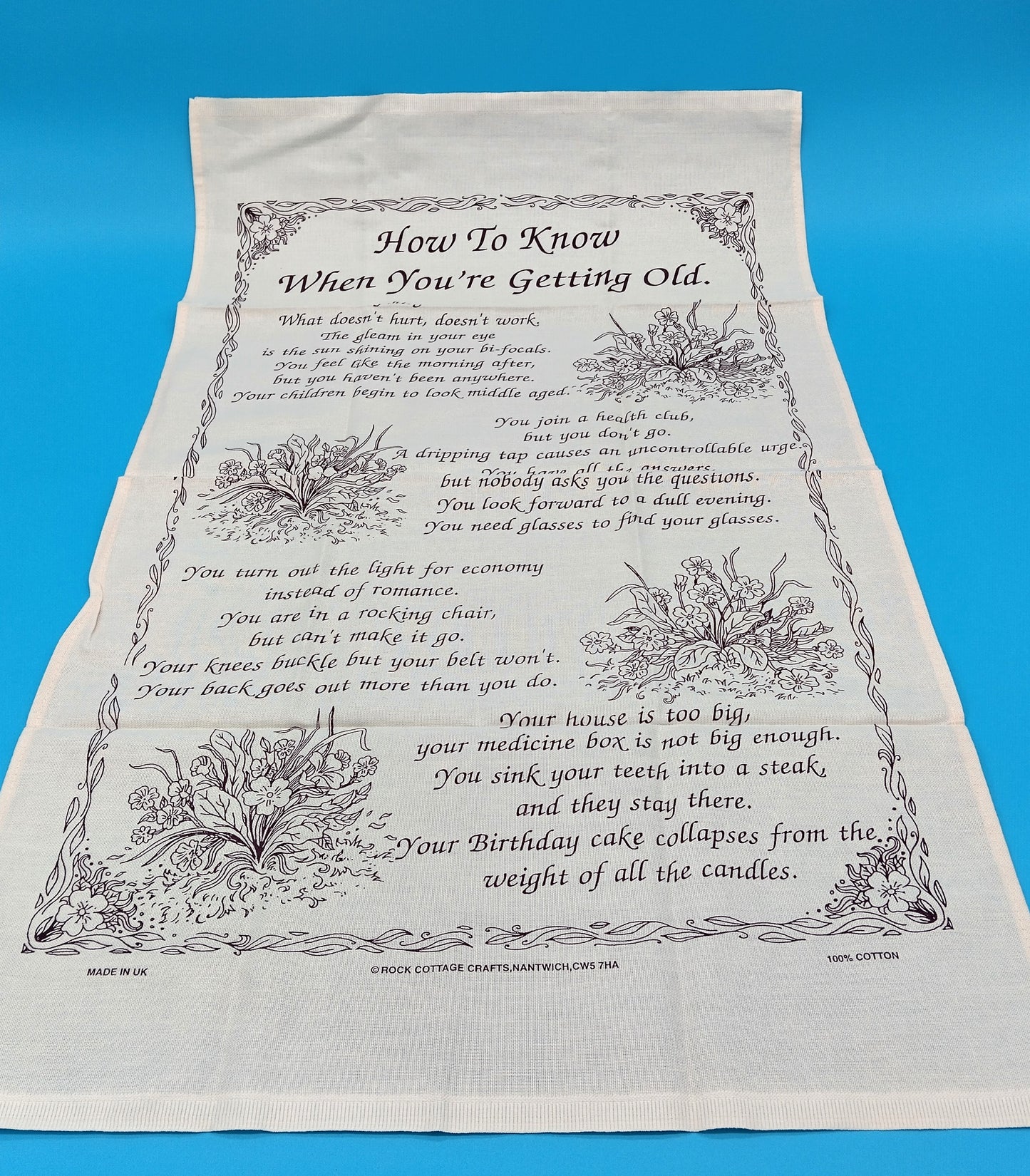 Tea Towel. Combining functionality with a humorous twist, this tea towel is sure to bring a smile to your face.