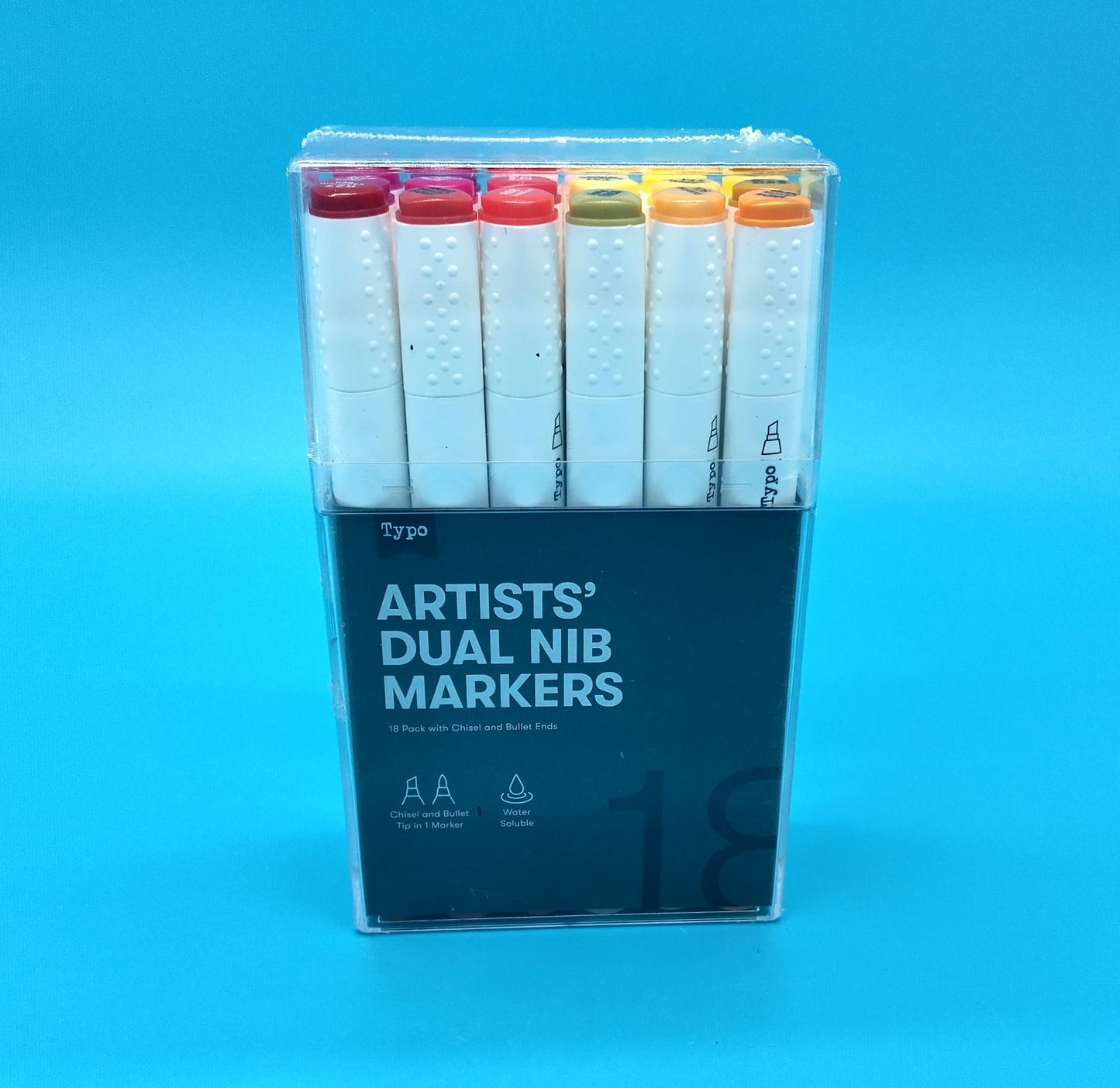 Markers. 18 Pcs. Enhance your artistic projects with the versatile and vibrant Artists Dual Nib Markers.