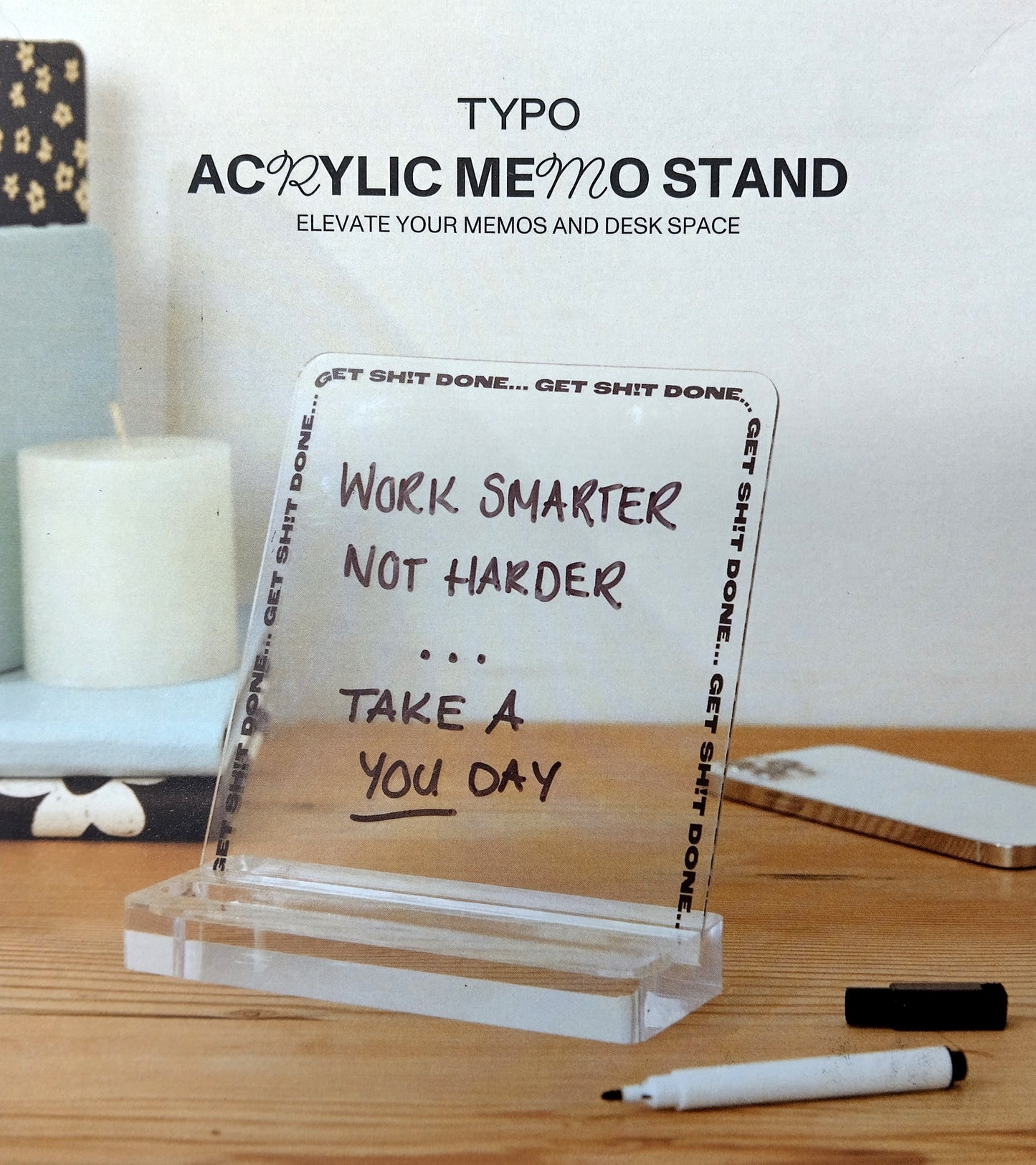 Acrylic Memo Stand. Upgrade your desk organization with our stylish and functional Acrylic Memo Stand.