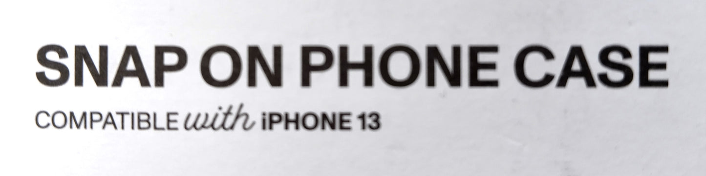 Snap On Phone Case. iPhone 13. Combining style, protection, and functionality, this case is the perfect accessory for your phone.