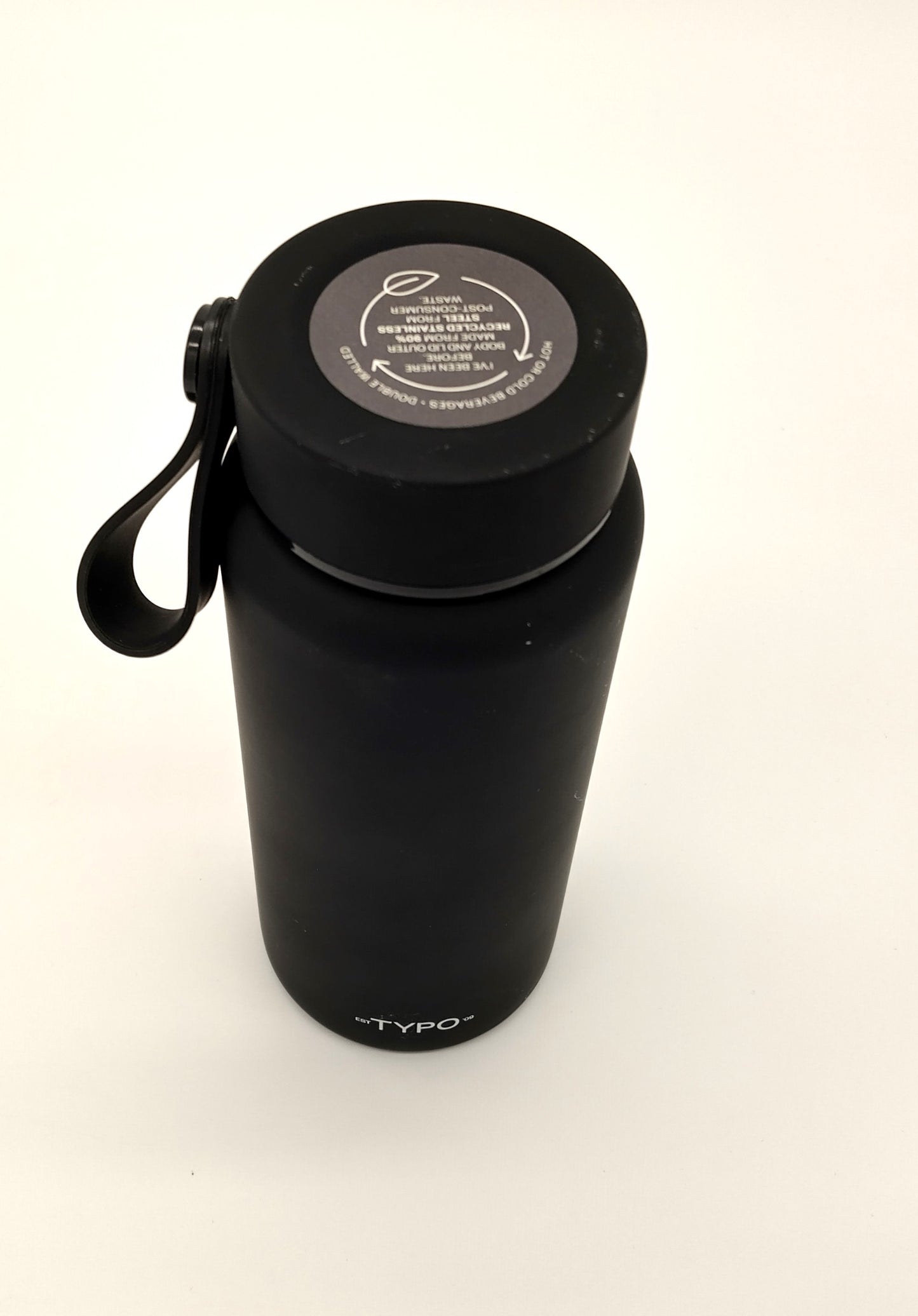 Hot or Cold Water Bottle. Stainless Steel. 350ml. Black. Enjoy eco-friendly and stylish hydration with this Sustainable Stainless Steel Water Bottle.