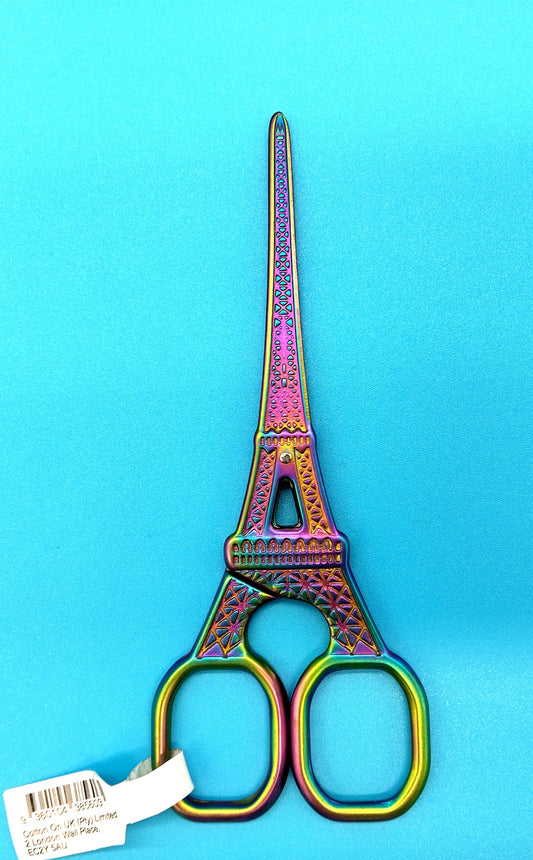 Eiffel Tower Scissors. Add a touch of elegance to your craft projects with our Eiffel Tower Shaped Stainless Steel Embroidery Scissors.