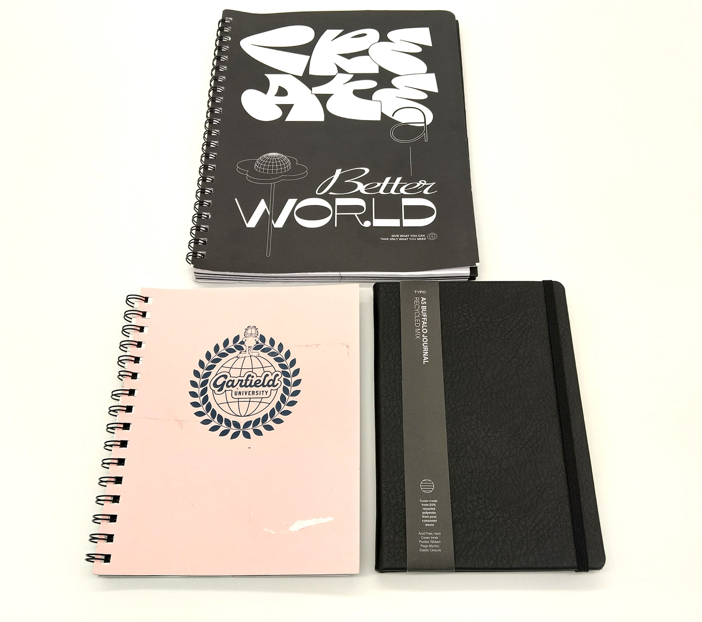 Set of 3 Notebooks. Mix. 2xBlack - 1xPink. Perfect for students, professionals, writers, and anyone who loves to stay organized.