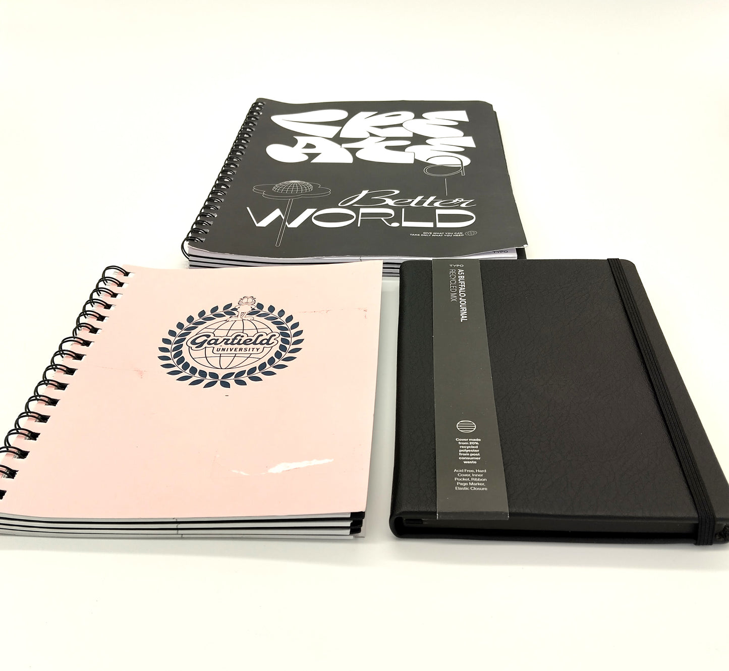 Set of 3 Notebooks. Mix. 2xBlack - 1xPink. Perfect for students, professionals, writers, and anyone who loves to stay organized.