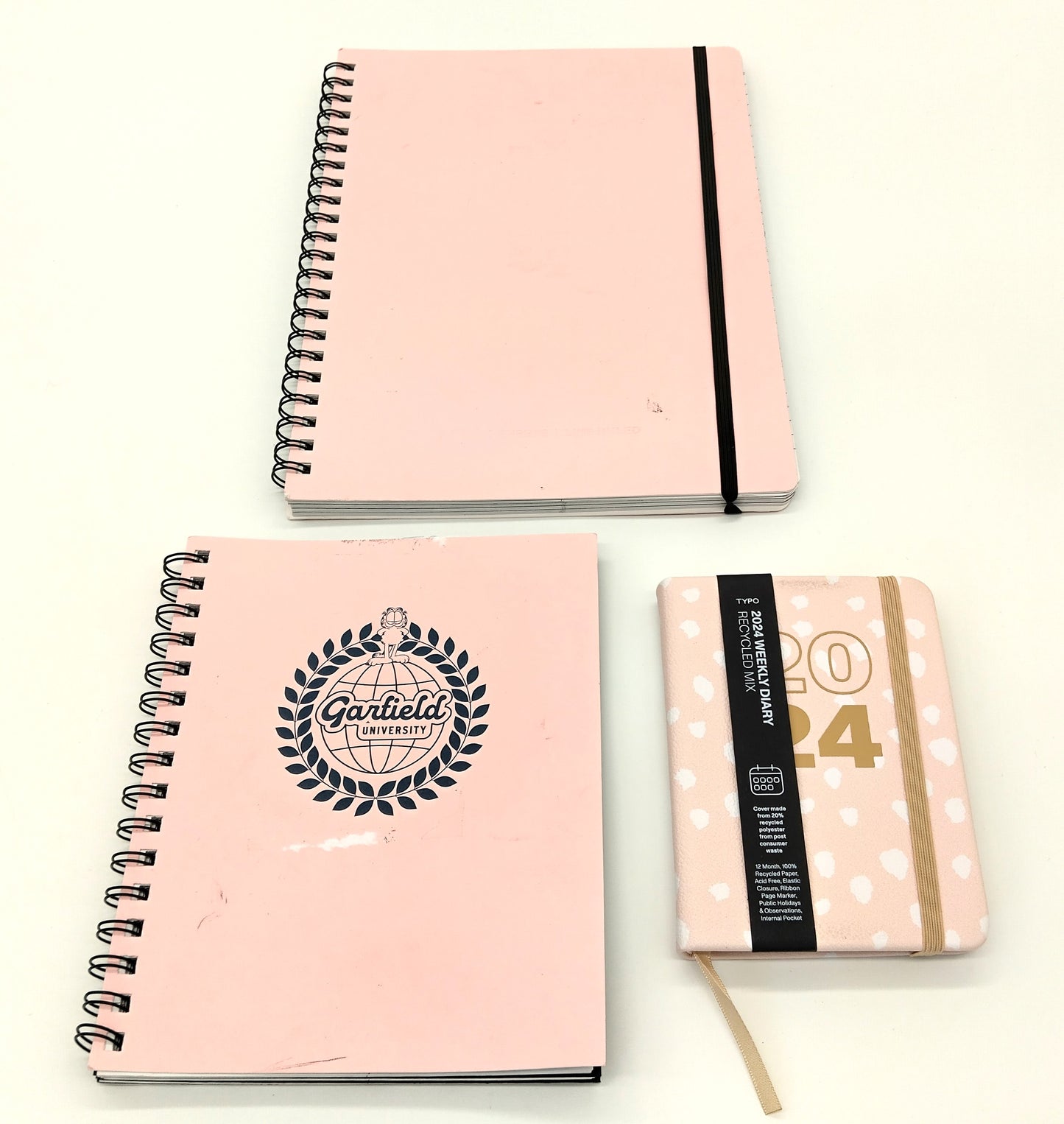 Set of 3 Notebooks. Mix. Pink. Perfect for students, professionals, writers, and anyone who loves to stay organized.