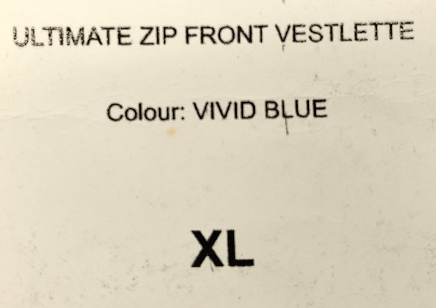 Ultimate Zip Front Vestlette. Size XL. Perfect for staying comfortable and stylish during any activity.