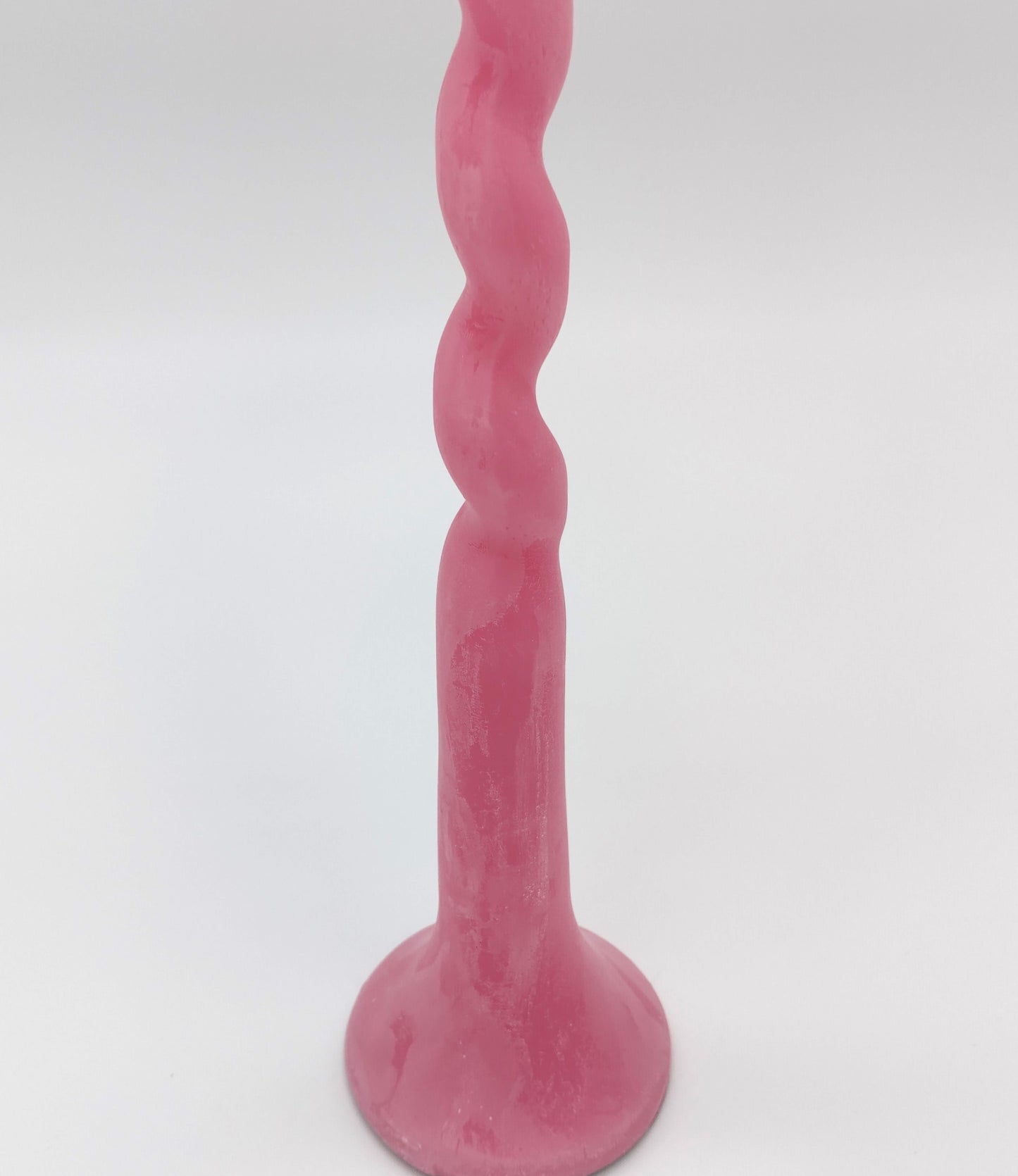 Twist Candle. Rosa Powder Twist. Height 31cm. Perfect for adding a decorative touch and creating a warm, inviting atmosphere.