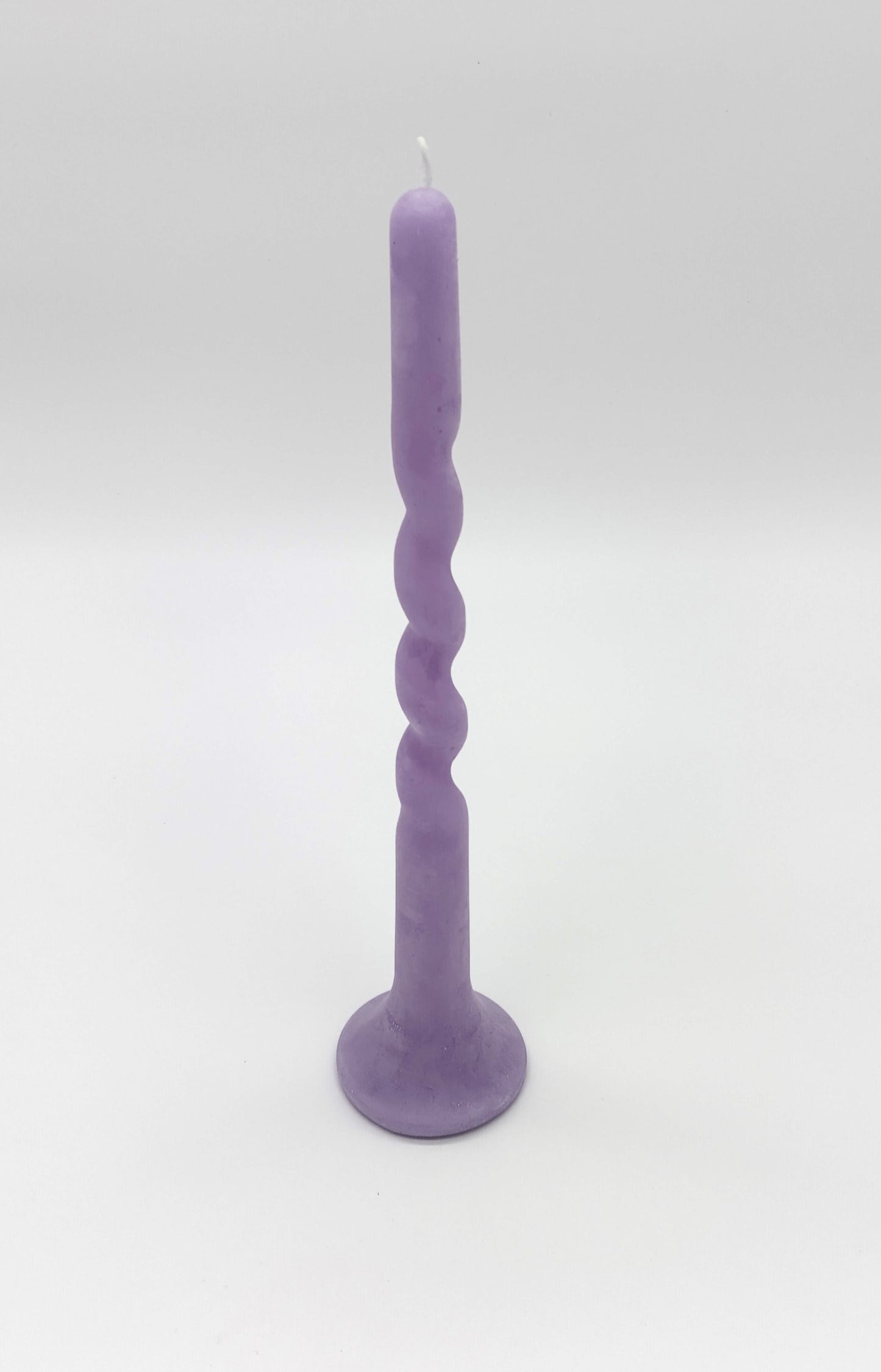 Twist Candle. Pale Lilac Twist. Height 31cm. Perfect for adding a decorative touch and creating a warm, inviting atmosphere.