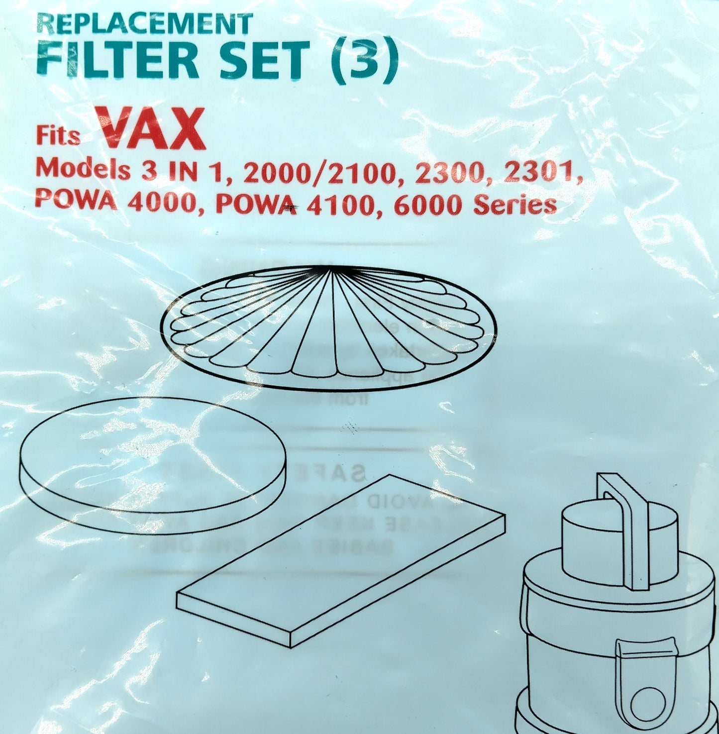 Replacement Filter Set (3).Fits  VAX. Enjoy a cleaner home and a more efficient vacuuming experience.