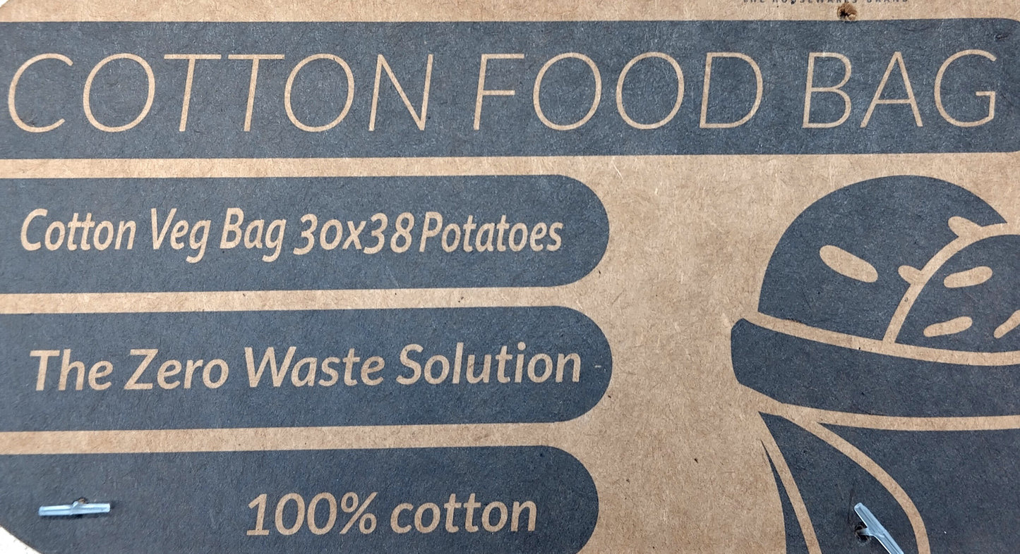 Cotton Food Bag. Make a positive impact on the environment while keeping your food fresh with our Cotton Veg Bag for POTATOES.