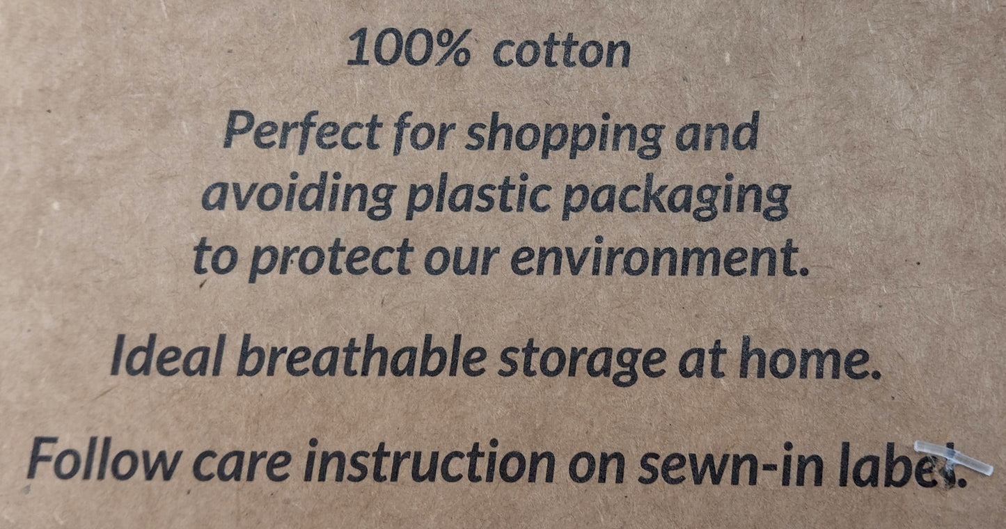 Cotton Food Bag. Make a positive impact on the environment while keeping your food fresh with our Cotton Veg Bag for POTATOES.