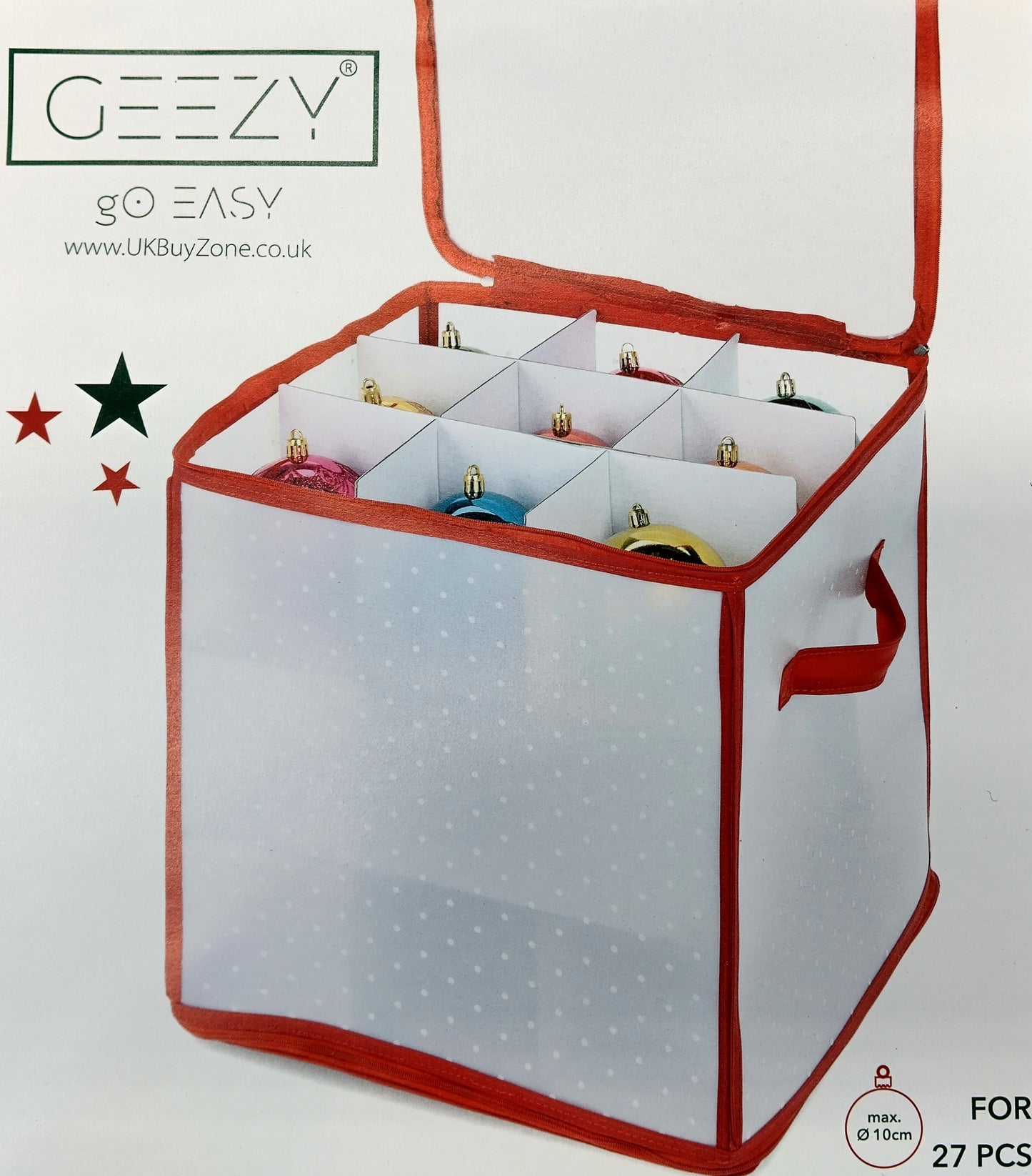 Christmas Storage Box for 27 Pcs.  Ensure your holiday ornaments are always ready to shine with our Christmas Storage Box for 27 Ornaments.