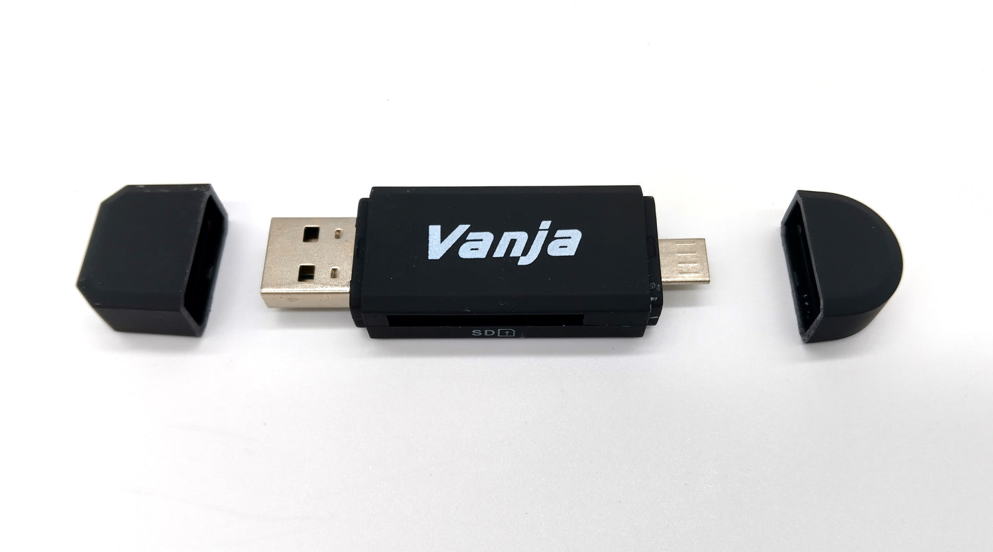 VANJA USB Card Reader. Perfect for anyone needing quick and efficient access to their SD and Micro SD cards.