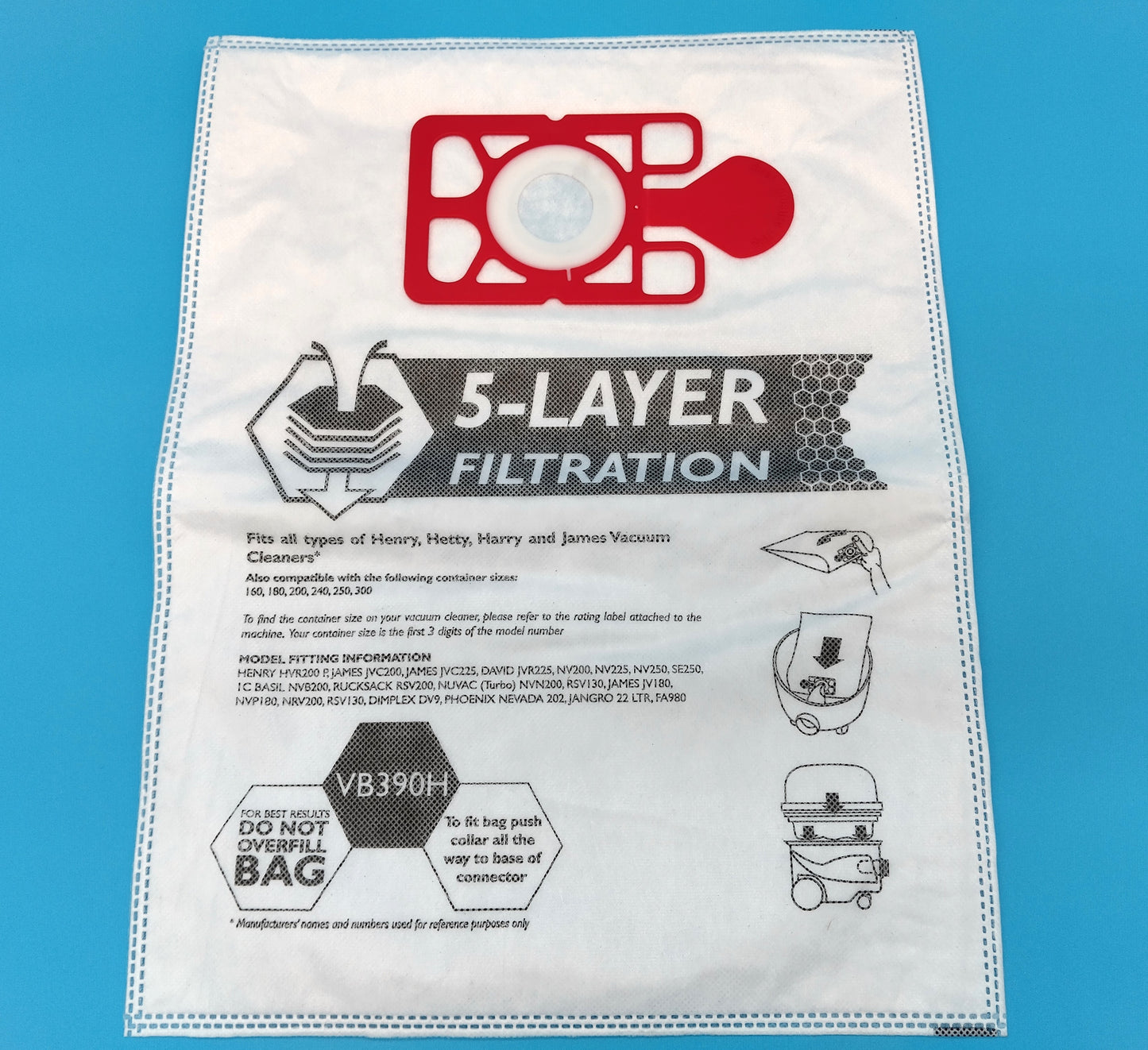 Hoover Bags. 5 Pcs. Ensure your Numatic vacuum cleaner continues to perform efficiently with these Compatible Cloth Hoover Bags.